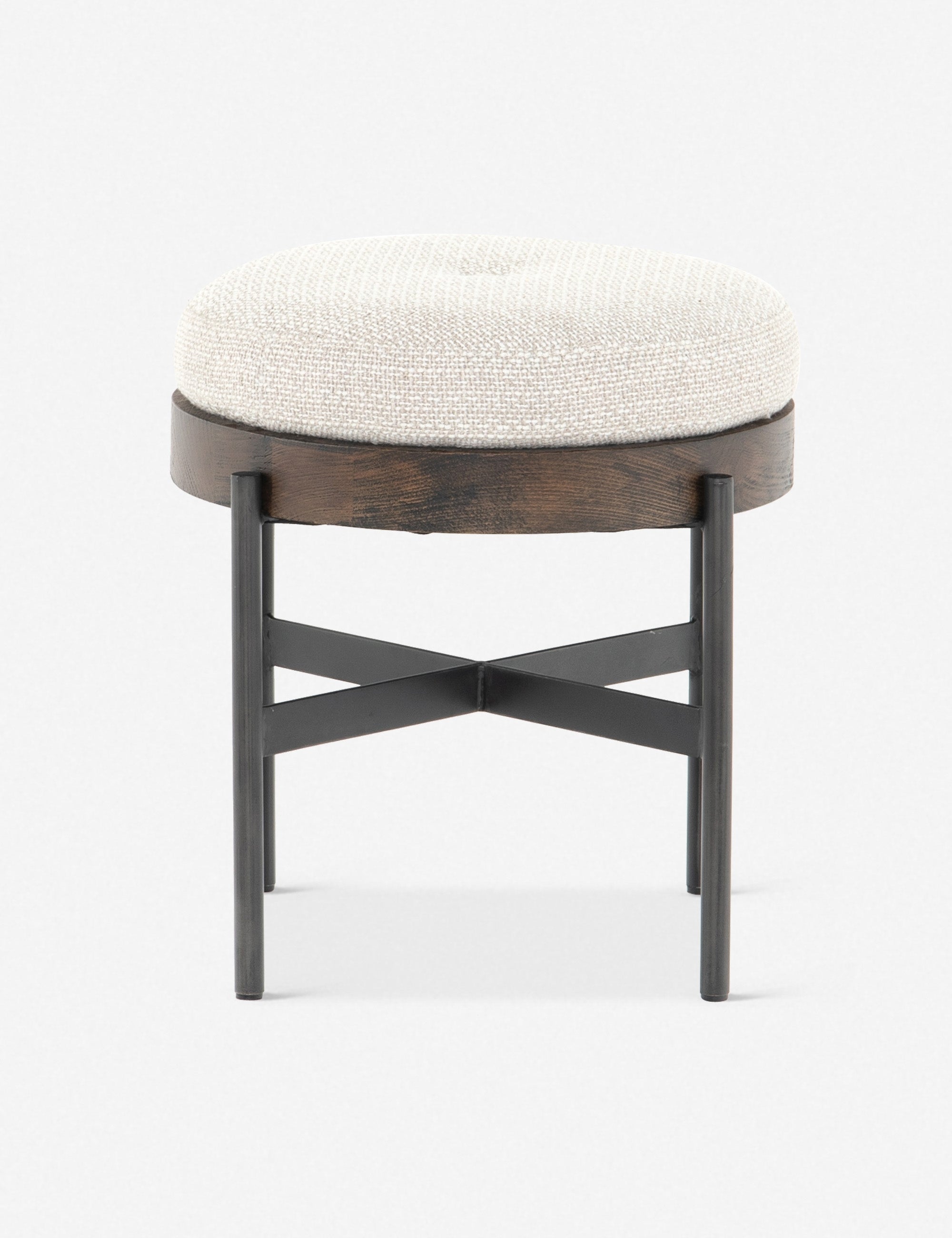 Emile Round Ottoman Stool - Soft Padded Storage Footrest for Living Room, Bedroom & Nursery - Versatile Home Decor & Extra Seating
