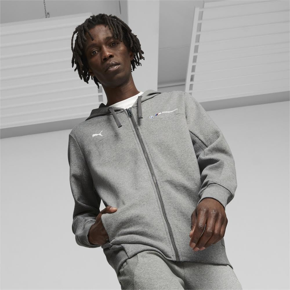 PUMA Men's BMW MMS Sweat Jacket - Lightweight Hooded Pullover for Casual Wear & Outdoor Activities | Running, Gym, Street Style