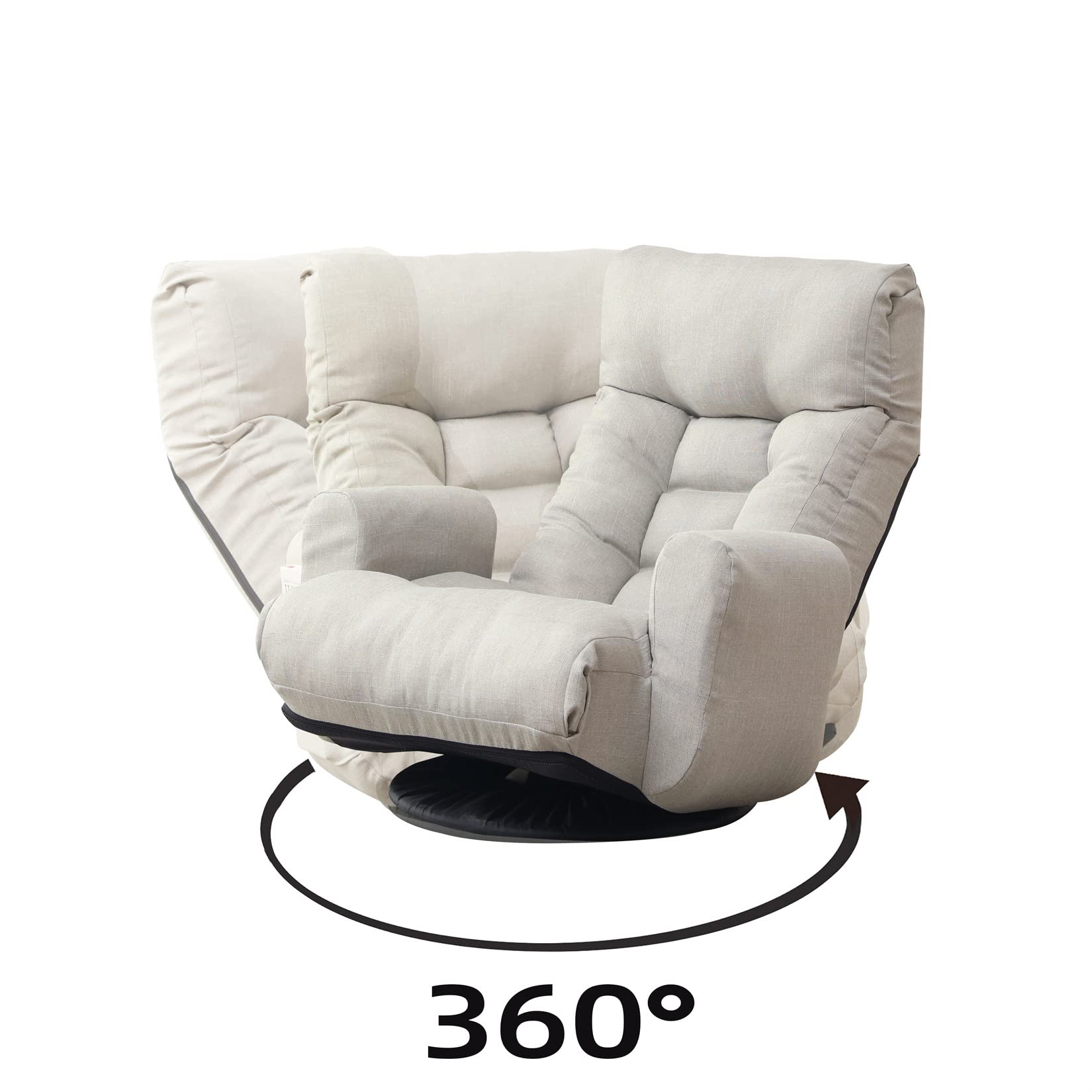 5-Position Adjustable Swivel Floor Chair with Armrest & Footrest - Foldable Chaise Lounge for Adults - Ergonomic Gaming & Living Room Sofa - Perfect for Relaxing, Reading & Video Games