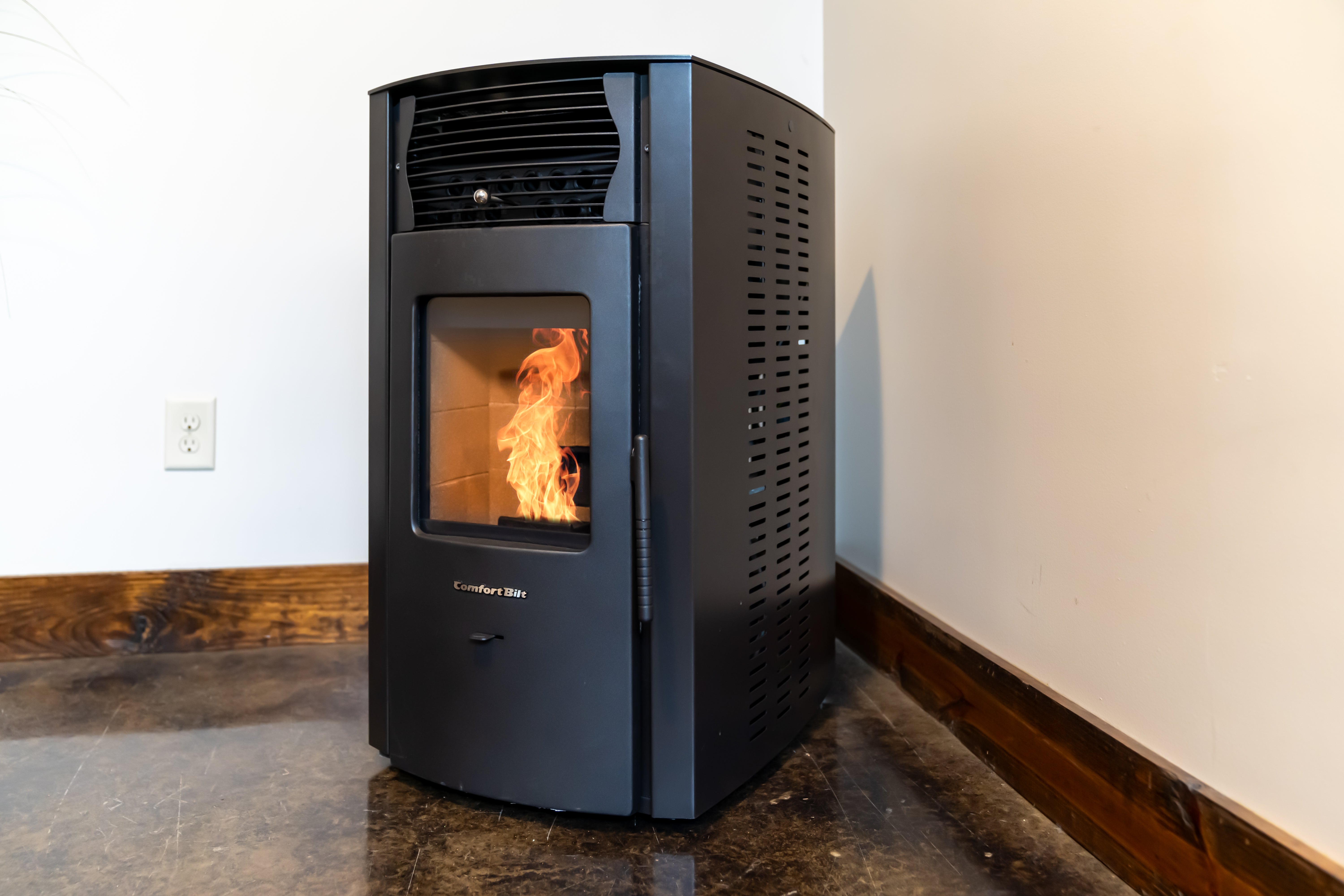 ComfortBilt HP50S High-Efficiency Pellet Stove in Charcoal Grey/Black - Perfect for Home Heating & Cozy Winter Nights