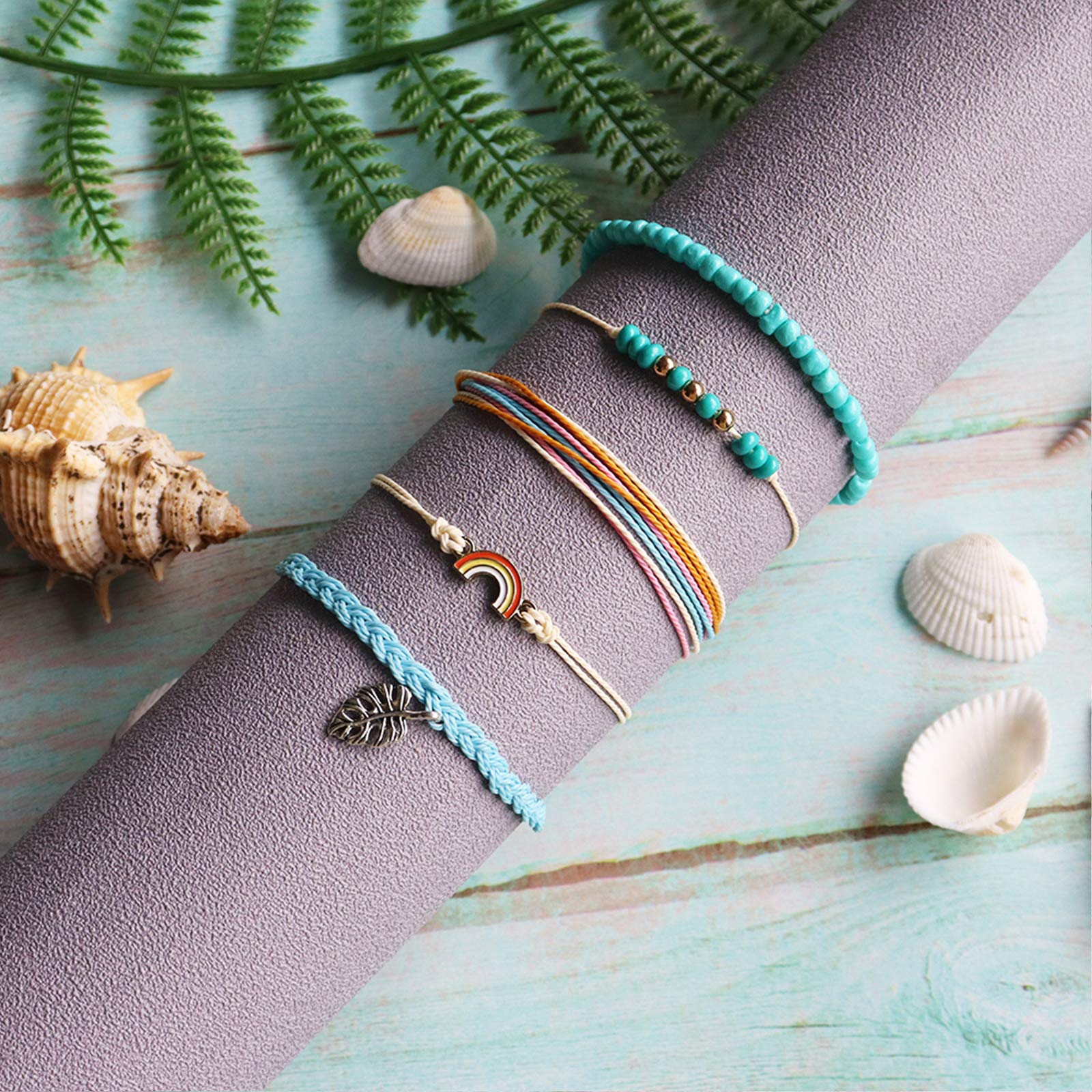 Trendy Adjustable Wave Surfer String Bracelets for Women - Waterproof Friendship Ankle Bracelets - Perfect for Summer Beach Outfits, Gifts & Stocking Stuffers - Ideal for Surfing, Travel, and Boho Fashion Accessories