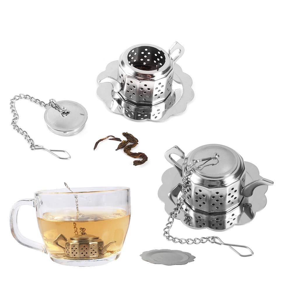 Premium Stainless Steel Teapot-Shaped Tea Infuser with Chain - Fine Mesh Loose Leaf Tea Strainer for Tea, Coffee, Herbs & Spices - Perfect for Home, Office & Tea Ceremonies