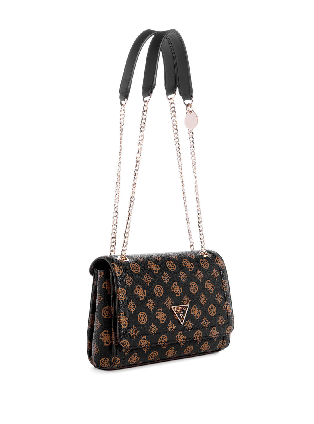 Noelle Convertible Crossbody Bag - Brown Leather with Logo - Perfect for Work, Travel & Everyday Use