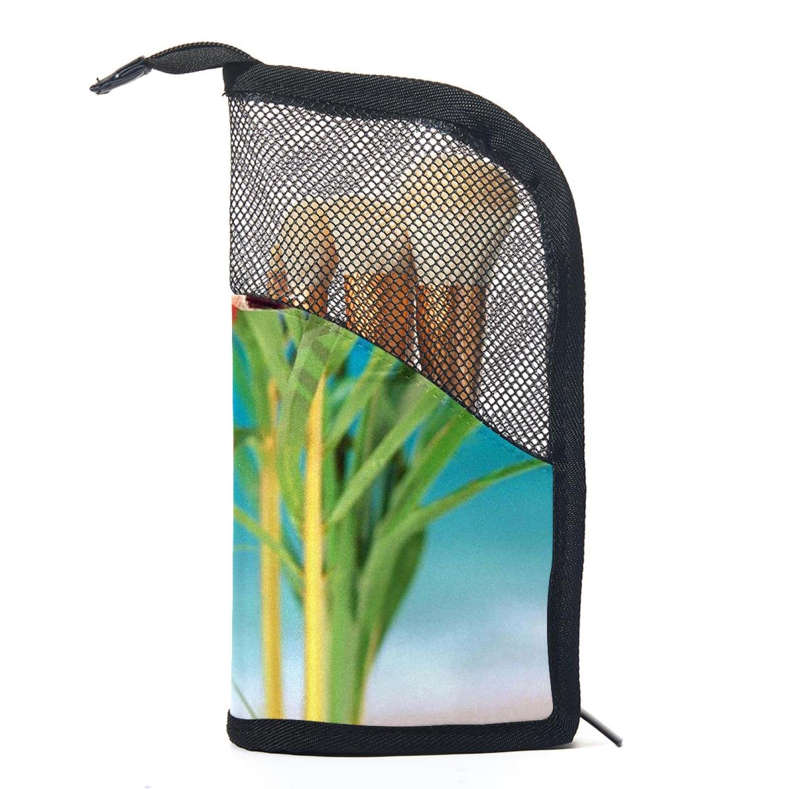 Portable Makeup Brush Organizer Bag with 12 Slots - Tropical Macaw Design Makeup Brush Holder Case for Travel & Home Storage | Perfect for Makeup Artists & Beauty Enthusiasts