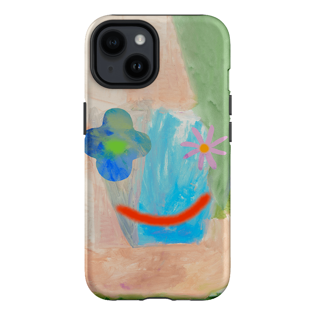 Georgia Flower Smiley Pattern iPhone Case - Cute Floral Design Protective Cover for iPhone 12/13/14/15 Pro Max - Perfect for Spring, Summer & Everyday Use
