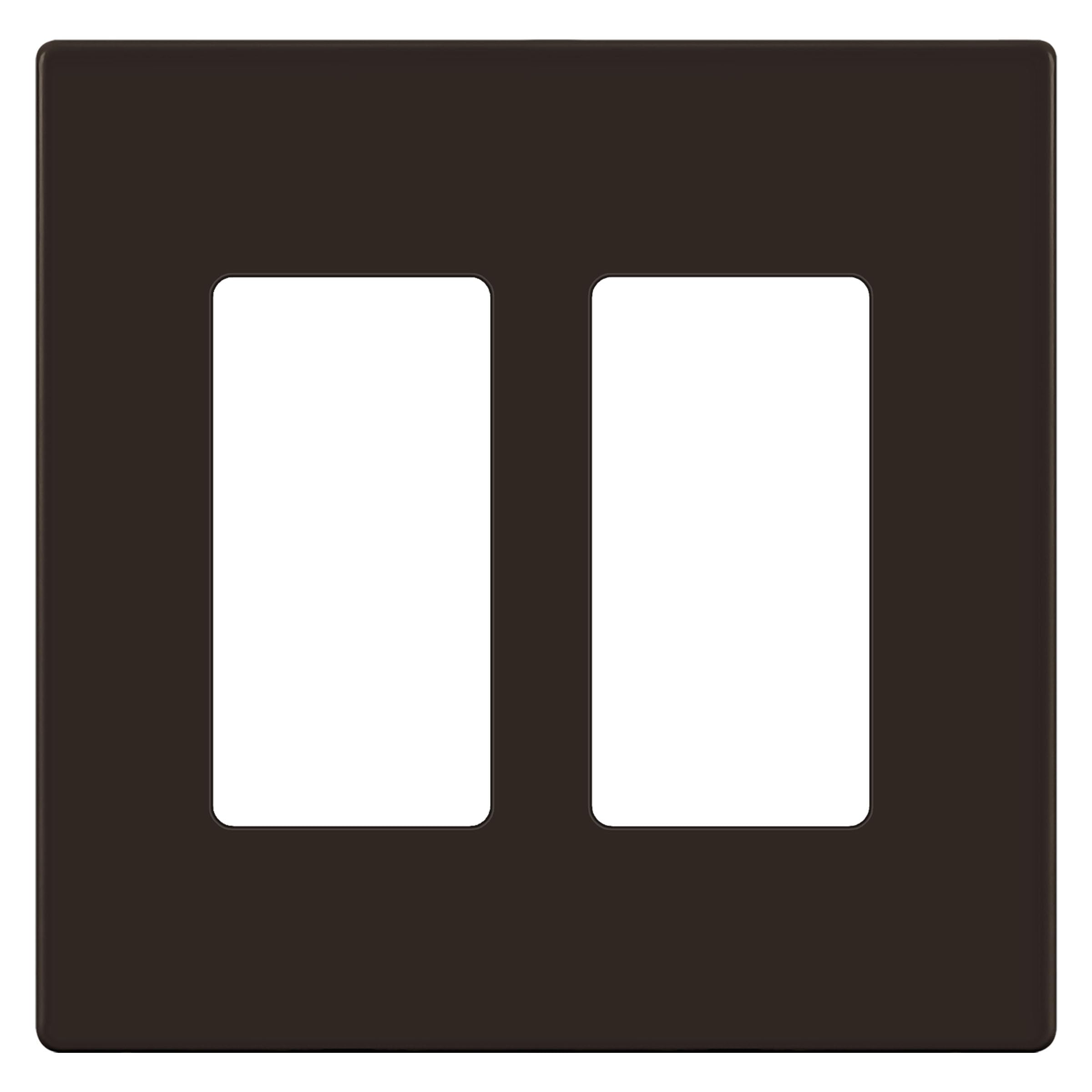 ENERLITES Screwless Decorator Wall Plates - Child Safe Outlet Covers, Glossy Finish, Midway Size 2-Gang (4.88