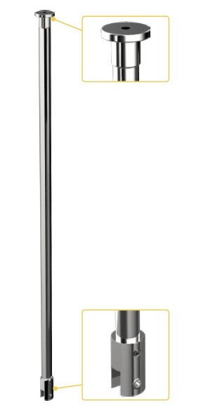 Premium Chrome Plated Brass & SS304 Tube Shower Screens with Vertical Stabilizer Arm - Perfect for Modern Bathrooms & Spa-Like Showers