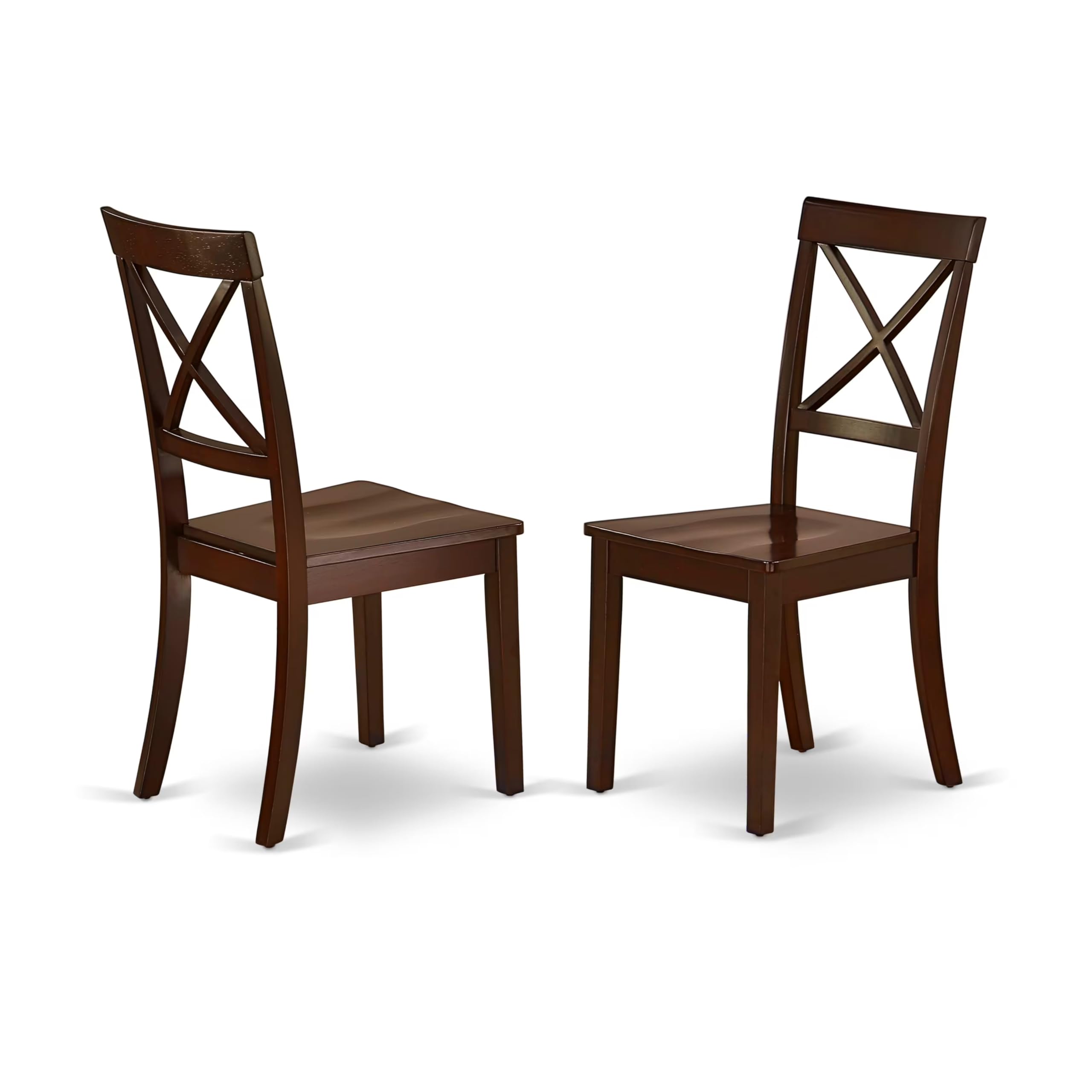 East West Furniture MZBO3-MAH-W 3-Piece Kitchen Dining Set with Drop-Leaf Table & 2 Chairs, 36x54 Inch, Mahogany - Perfect for Small Spaces, Breakfast Nooks & Cozy Apartments
