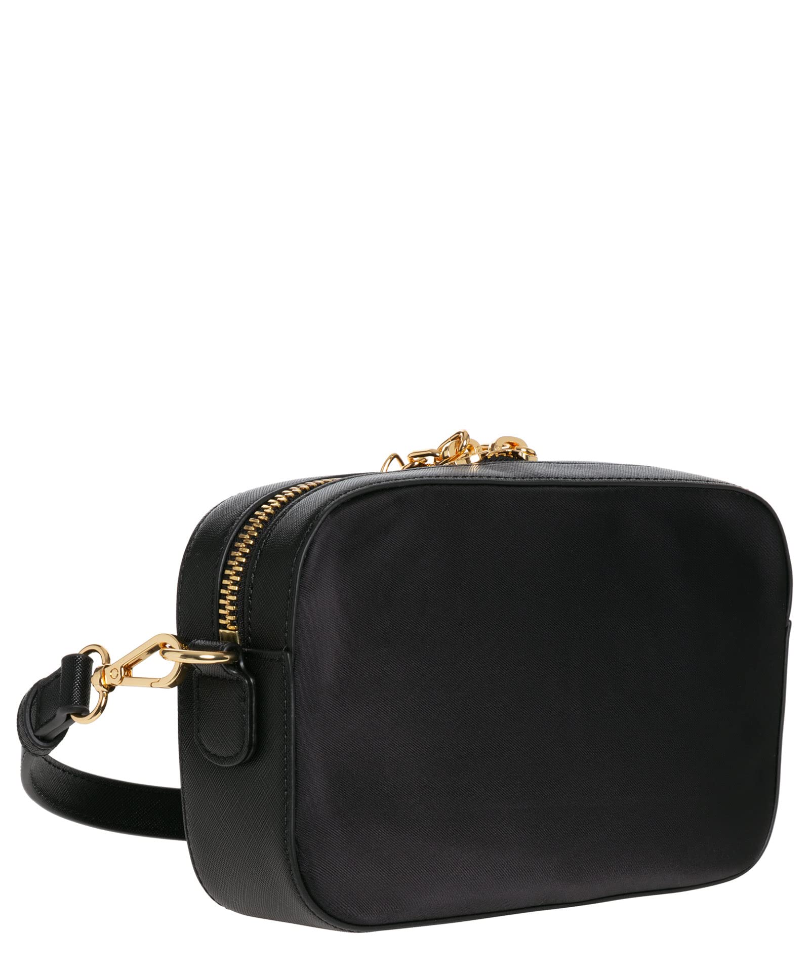 Love Moschino Women's Black Leather Crossbody Bag - Stylish & Compact Purse for Everyday Use, Work, and Travel