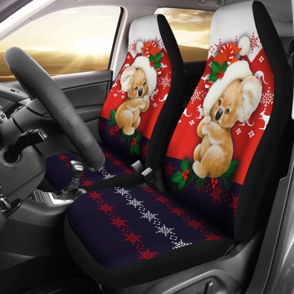 Australia Koala Car Seat Covers - Cute Christmas Koala Design - Universal Fit for Most Vehicles - Perfect for Holiday Gifts & Car Accessories
