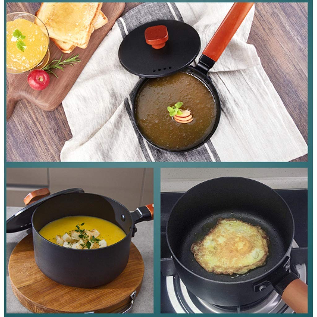 XBSXP Cast Iron Non-Stick Frying Pan & Soup Pot Set - Compatible with Induction Cooker & Gas Stove - Perfect for Home Cooking, Camping, and Outdoor Adventures