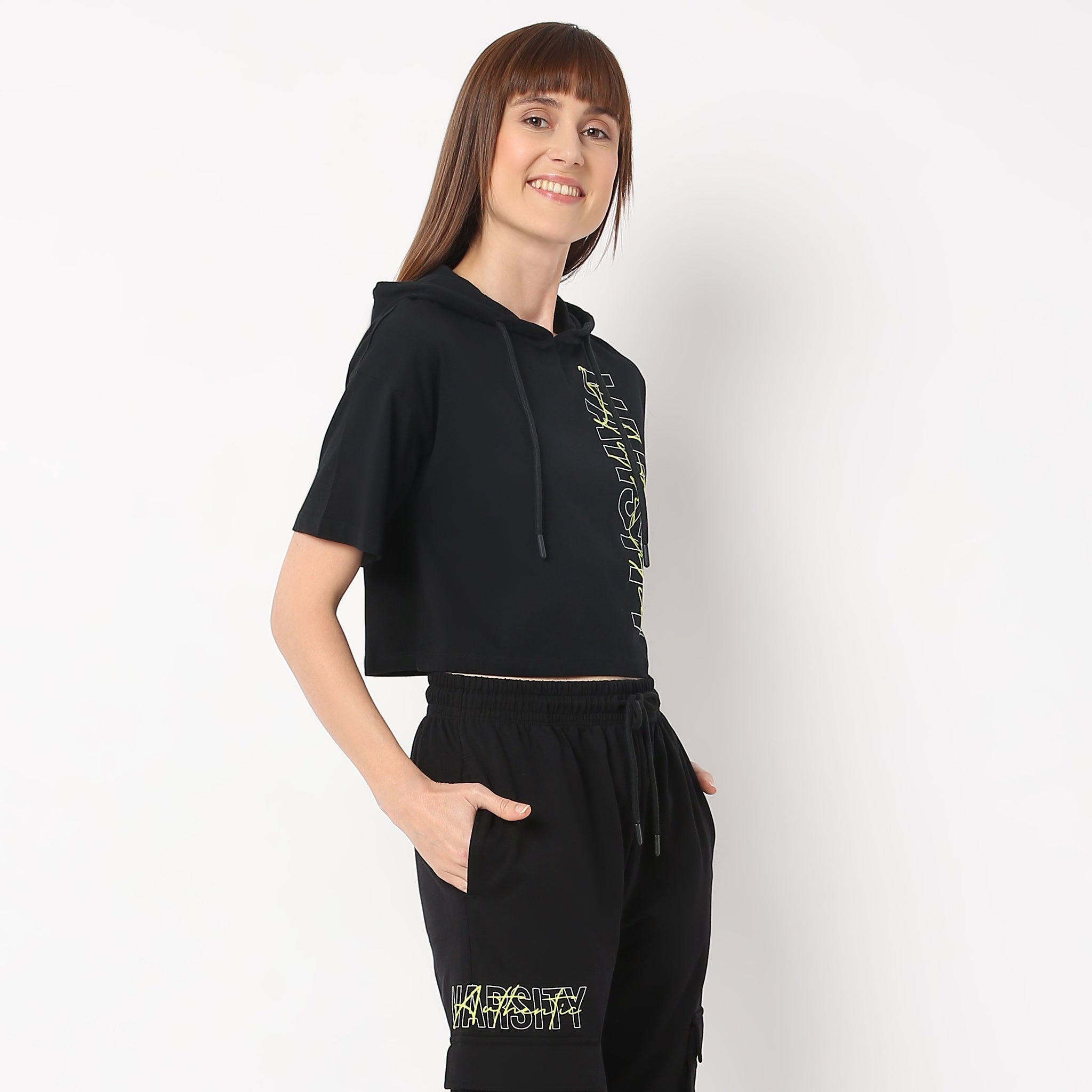 Boxy Fit Hoodie - Trendy Athleisure Graphic Crop T-Shirt for Women | Casual Wear, Gym, Yoga & Street Style Outfits