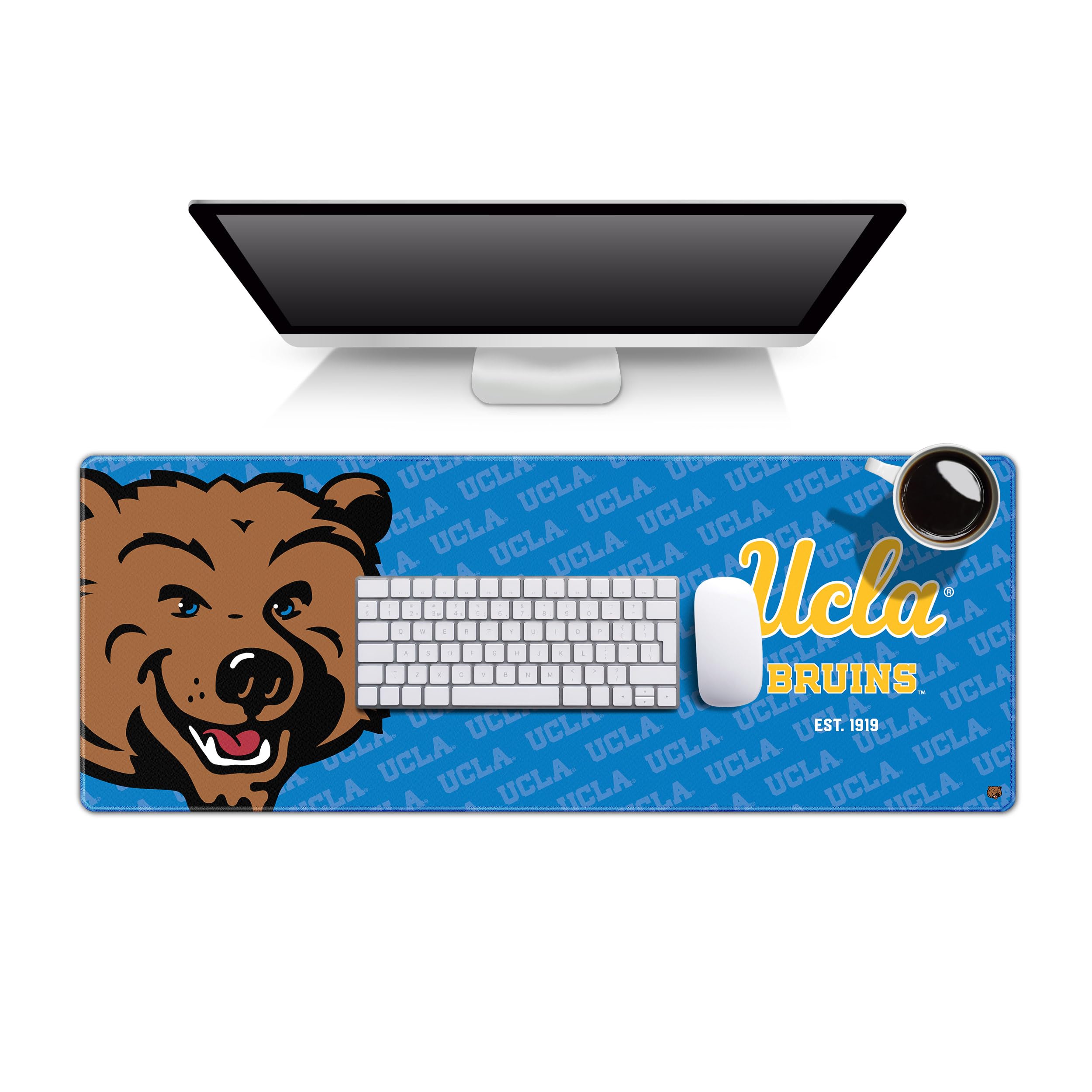YouTheFan NCAA UCLA Bruins Logo Series Non-Slip Desk Pad Mouse Pad - Perfect for Office, Gaming & Dorm Room Decor (SMU)