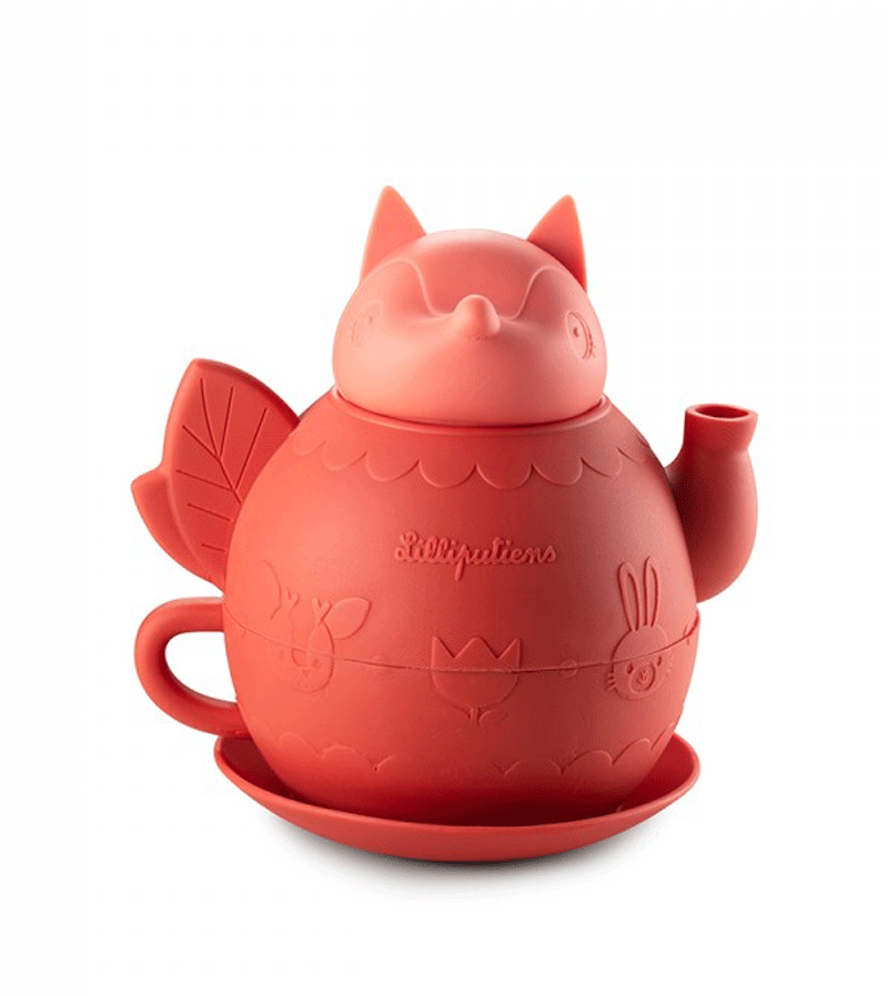 Lilliputiens Alice the Fox Bath Teapot - Adorable Animal Shaped Baby Bath Toy for Sensory Play & Water Fun | Perfect Gift for Toddlers 1-3 Years Old