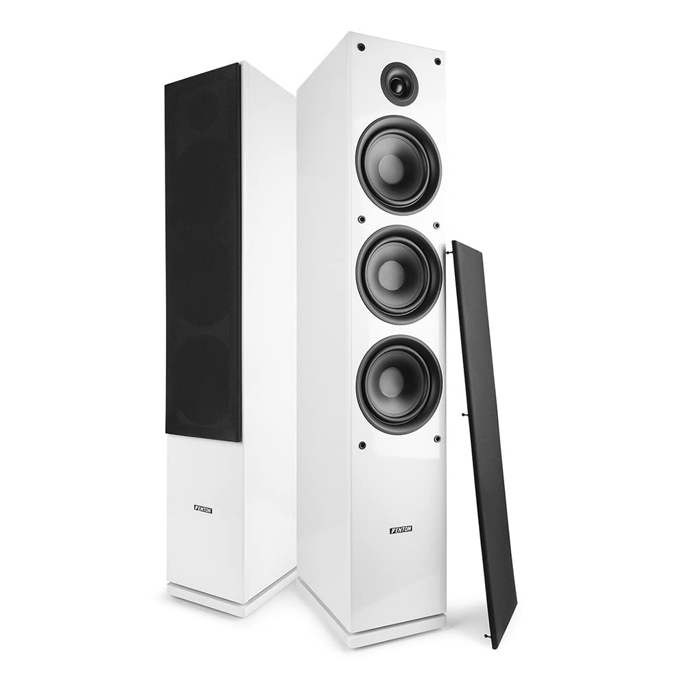 Fenton SHF80W 500W HiFi Tower Speaker System with AV440 Bluetooth Amplifier - 3-Way Floor Standing Speakers, 6.5