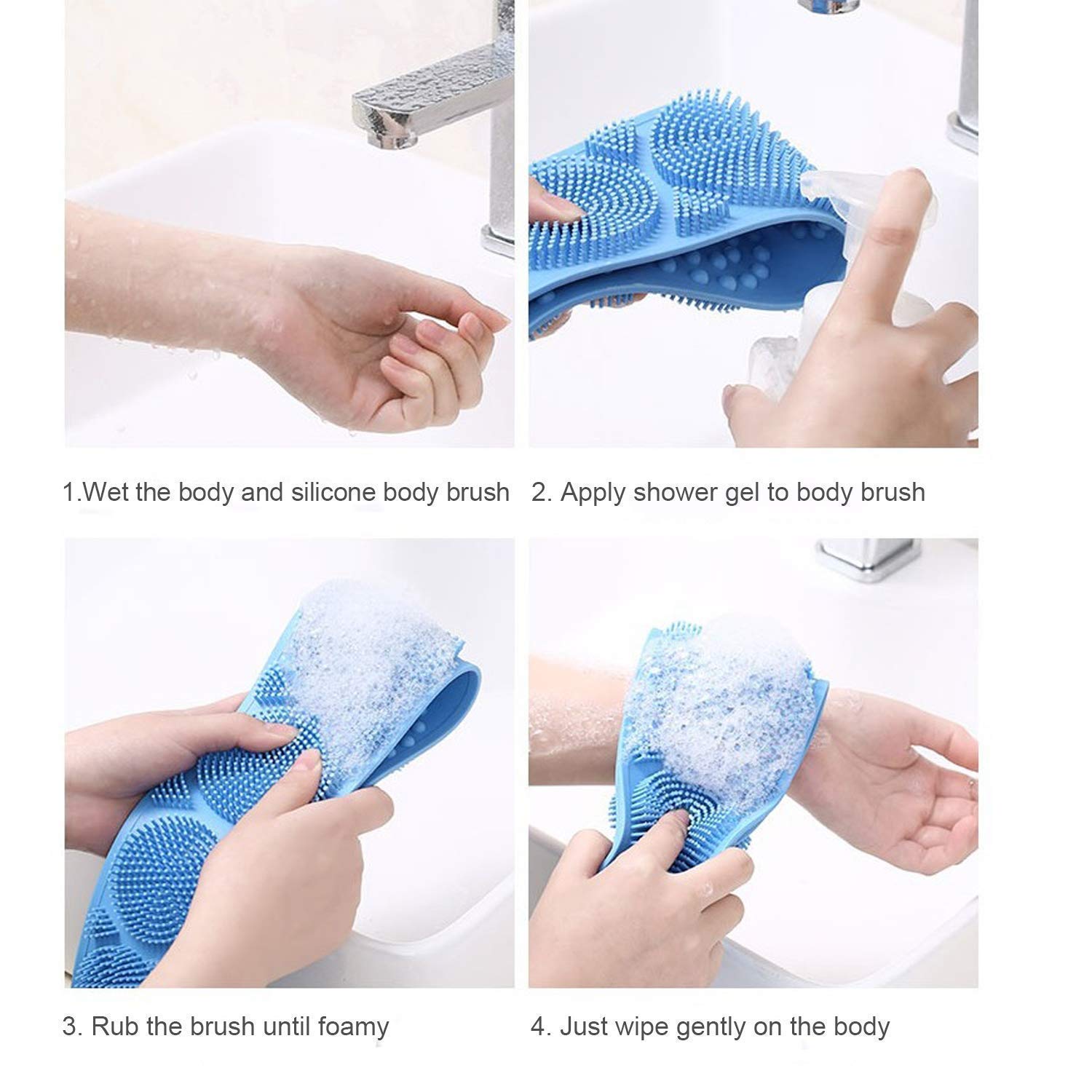 YUXANA Silicone Body Scrubber - Exfoliating Shower Brush for Deep Cleaning & Massage - Perfect for Men & Women