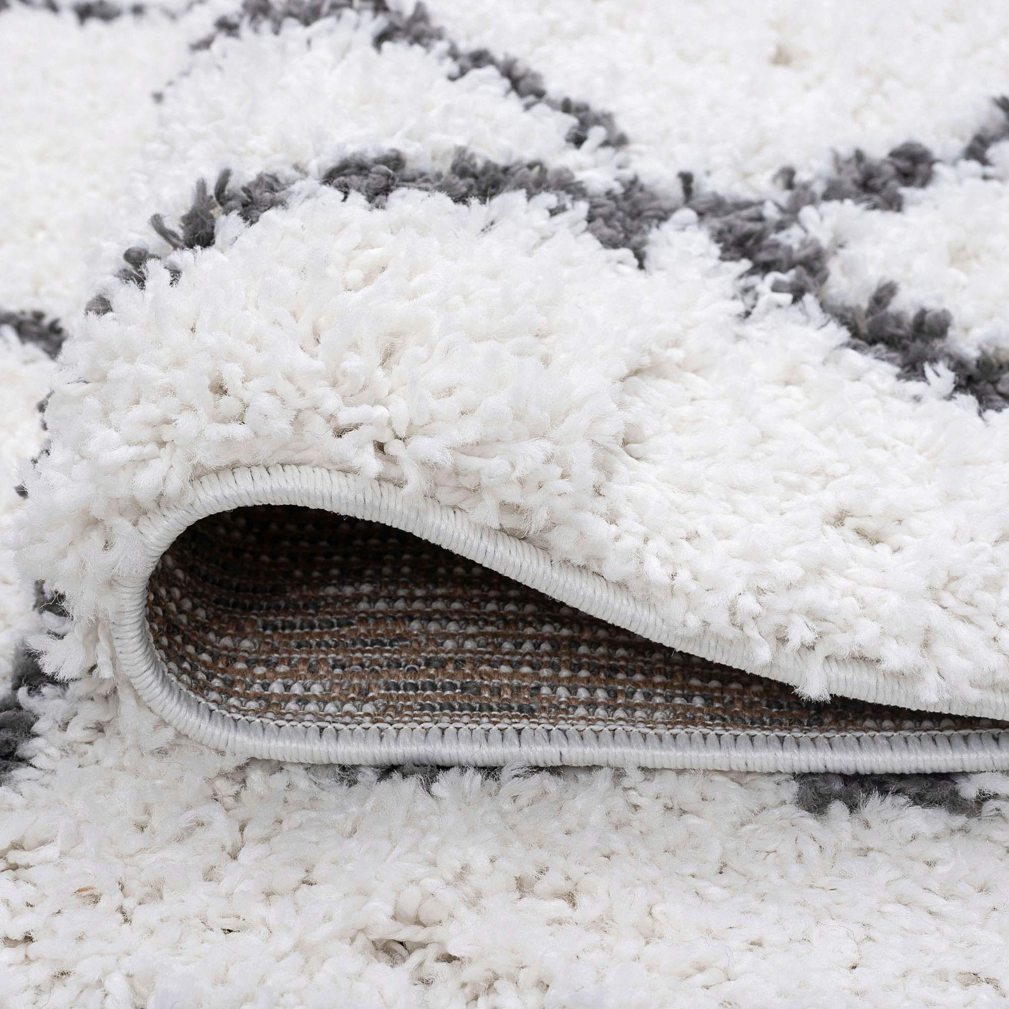 Premium Mira White 9x12 Shag Rug - Soft Plush Area Rug for Living Room, Bedroom & Dining Room - Transitional Geometric Carpet for Entryway, Foyer, Kitchen & Bath - Cozy Home Decor for Modern Spaces