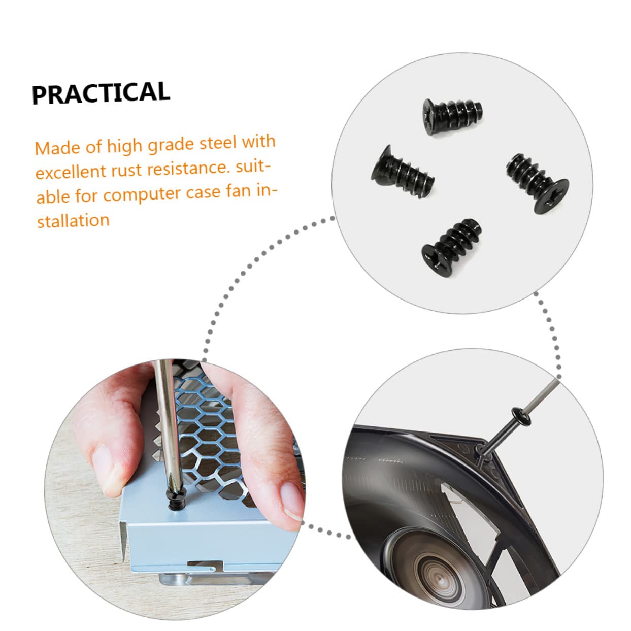 GAROZATION Computer Cooling Fan Screw Set - Long & Short Case Fan Screws for Secure PC Fan Installation | Durable & Reliable PC Build Accessories | Perfect for Gaming Rigs, Workstations & Home Office Desktops
