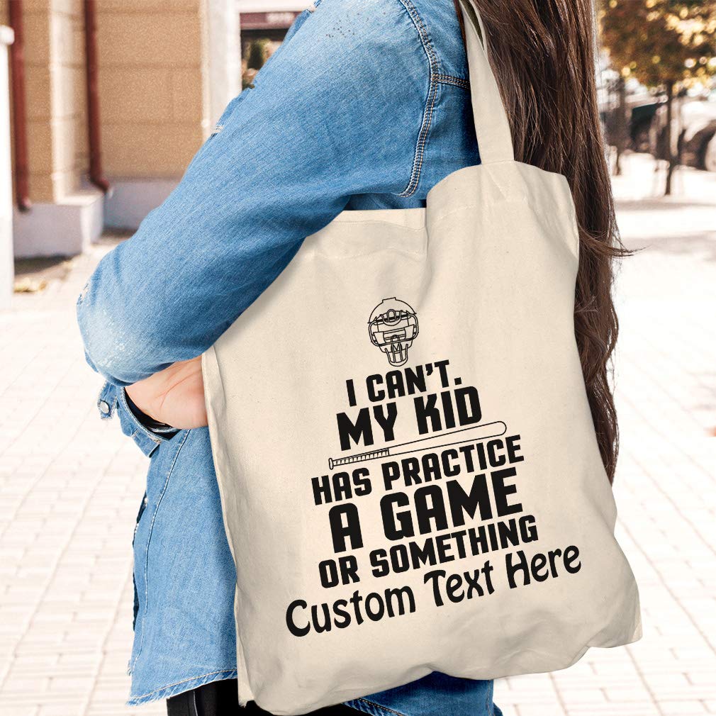 Funny Mother's Day Canvas Tote Bag - Reusable Grocery Shopping Bag with 'I Can't. My Kid Has Practice' Print - Perfect Gift for Sports Moms, Soccer Moms & Busy Parents - Great for Groceries, Beach Trips & School Activities