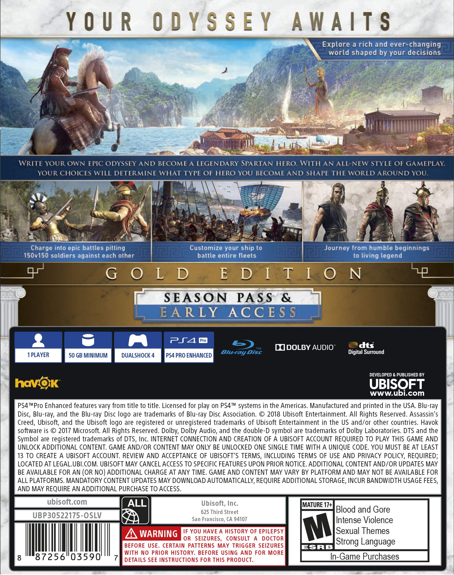 Assassin's Creed Odyssey Gold Steelbook Edition for PlayStation 4 - Open World Action RPG Game with Exclusive Collectible Case | Perfect for Gaming Enthusiasts & Collectors