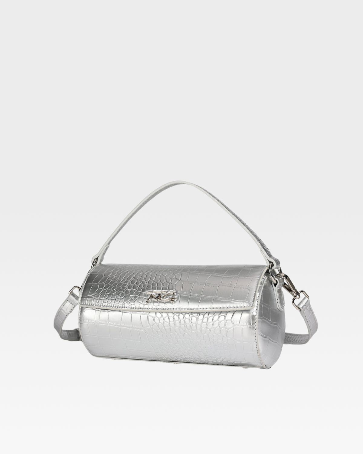 Stylish Silver Barrel Purse for Women - Trendy Crossbody Bag with Adjustable Strap - Perfect for Parties, Travel & Everyday Use