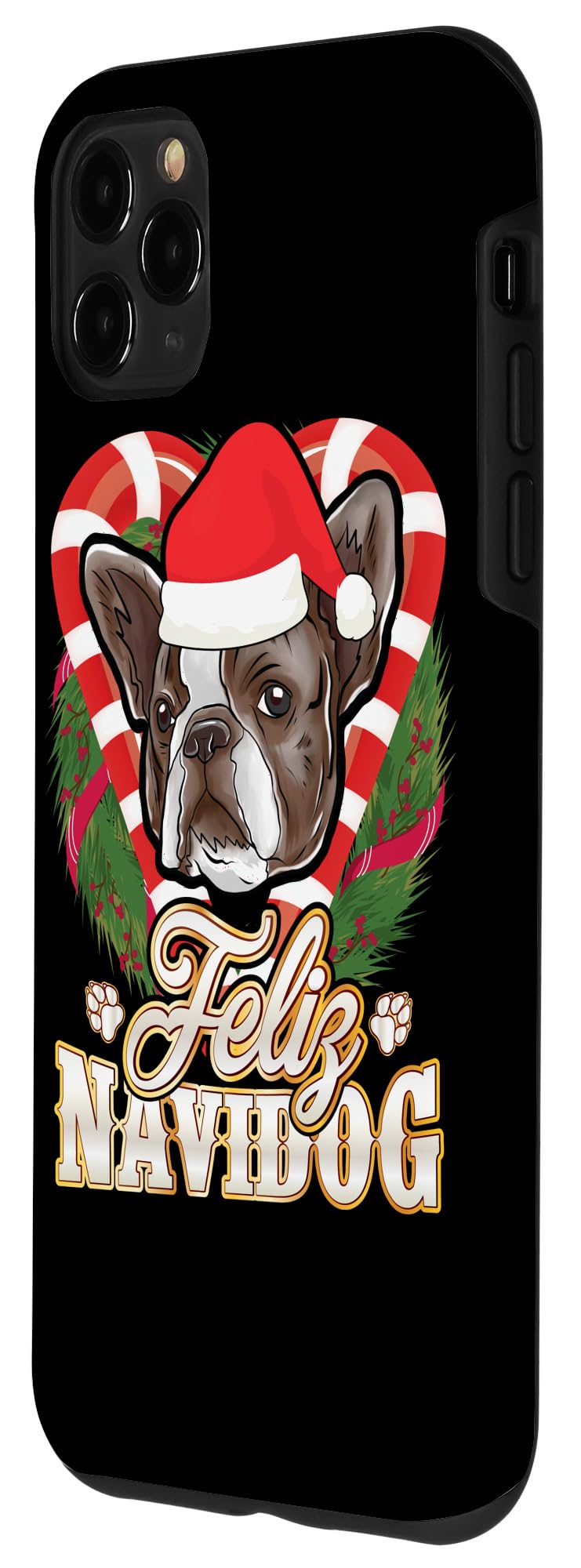 iPhone 11 Pro Max Case - French Bulldog in Santa Hat Christmas Design | Cute Holiday Dog Phone Cover for iPhone 11 Pro Max | Perfect Gift for Pet Lovers and Christmas Celebrations