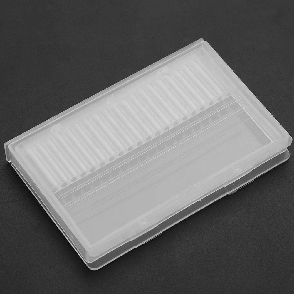 FILFEEL 20-Slot Nail Drill Bit Holder & Storage Box - Professional Manicure Tool Organizer Display Stand (10 x 6.5 x 1.2 cm) - Perfect for Salon, Home Nail Art & Professional Nail Technicians