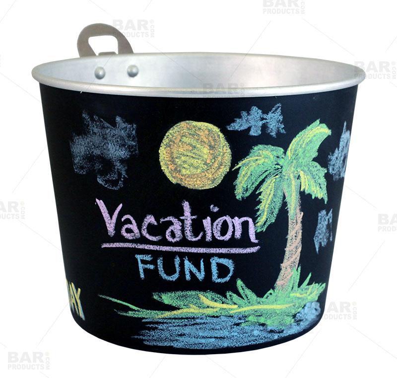 Premium Chalkboard Tip Bucket with Opener - Perfect for Bars, Restaurants & Home Use - Durable & Stylish Serving Container