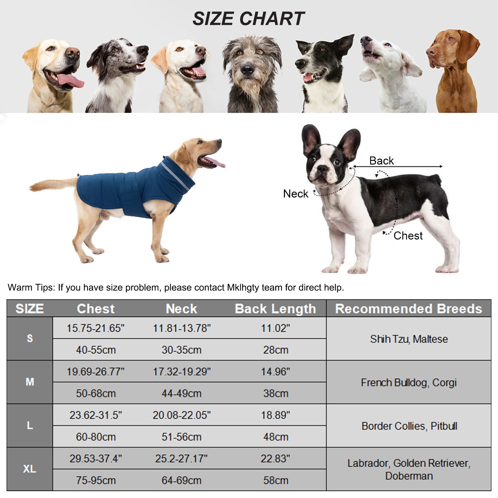 Waterproof & Windproof Dog Winter Coat - Reflective Adjustable Turtleneck Jacket for Small, Medium & Large Dogs | Cold Weather Protection for Outdoor Walks, Snow Adventures & Nighttime Safety