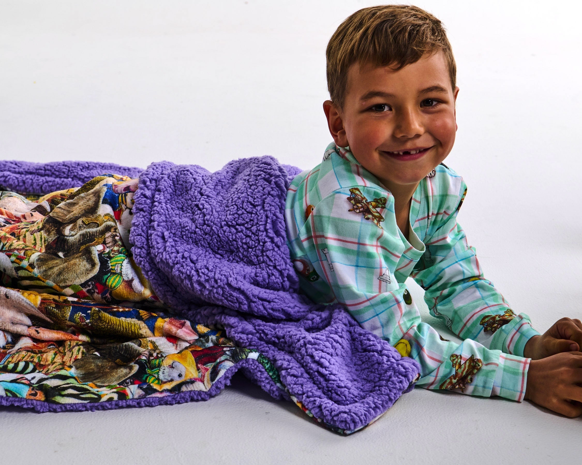 Kip&Co x Eleventh Hour Snookered Tartan Kids Organic Cotton Long Sleeve Top & Pants Pajama Set - Soft & Comfortable Sleepwear for Boys & Girls - Perfect for Bedtime, Lounging & Family Matching Pajamas