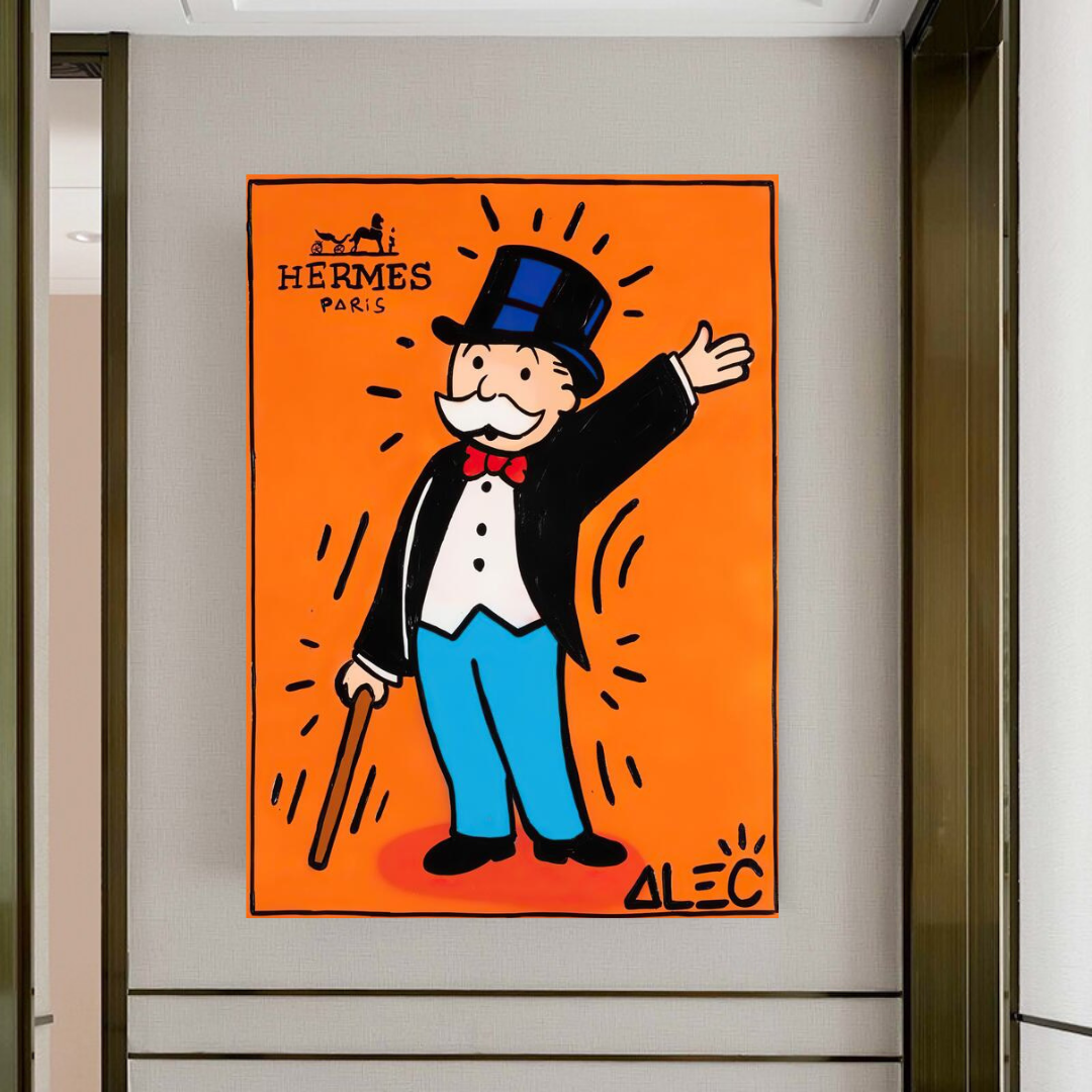 Alec Monopoly Hermes Magician Art Print - Unique Wall Decor for Living Room, Bedroom & Office | Pop Art Canvas Painting for Home & Gift