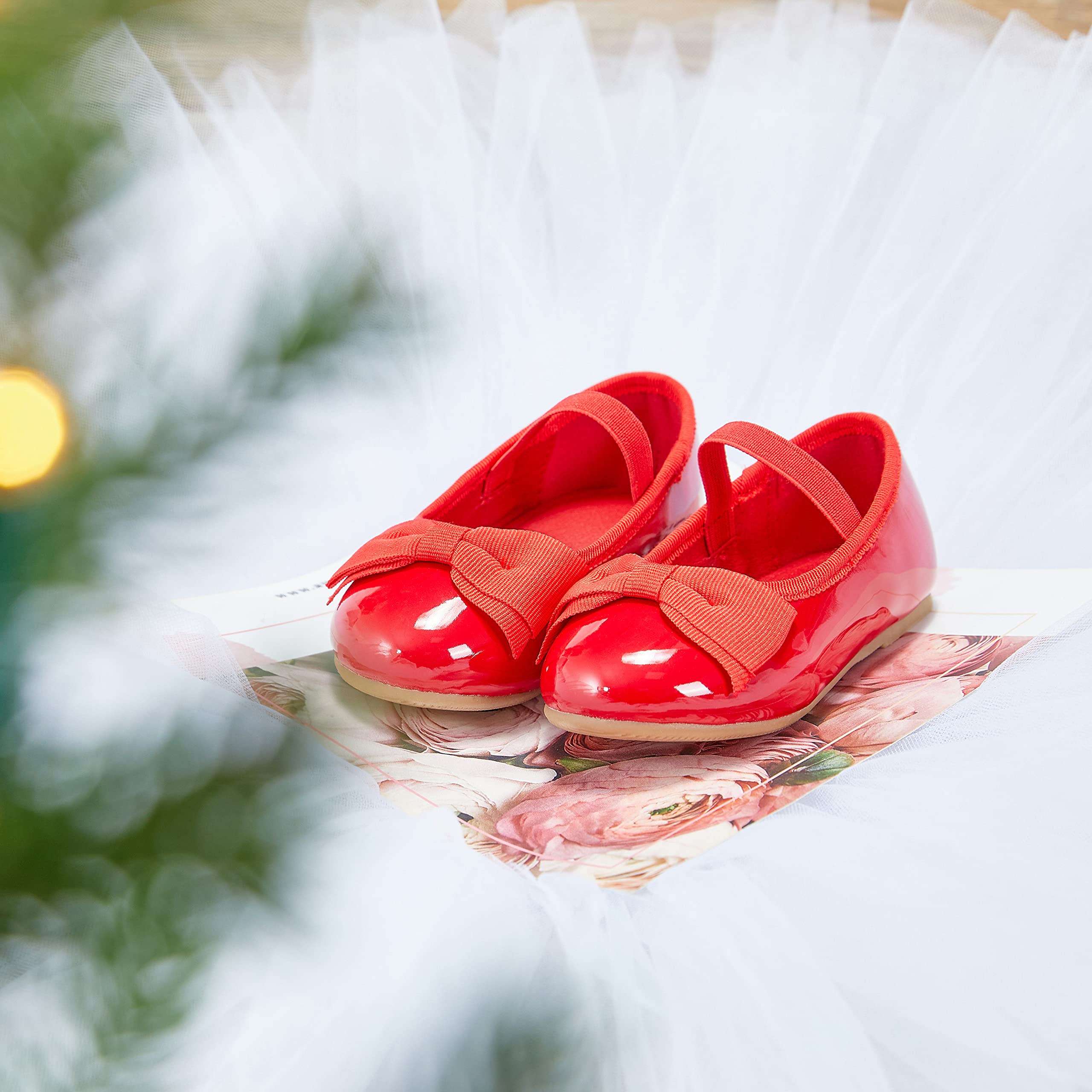 THEE BRON Toddler Girls Mary Jane Flats - Comfortable Ballet Dress Shoes for Baby & Little Girls - Perfect for Weddings, Parties & Special Occasions