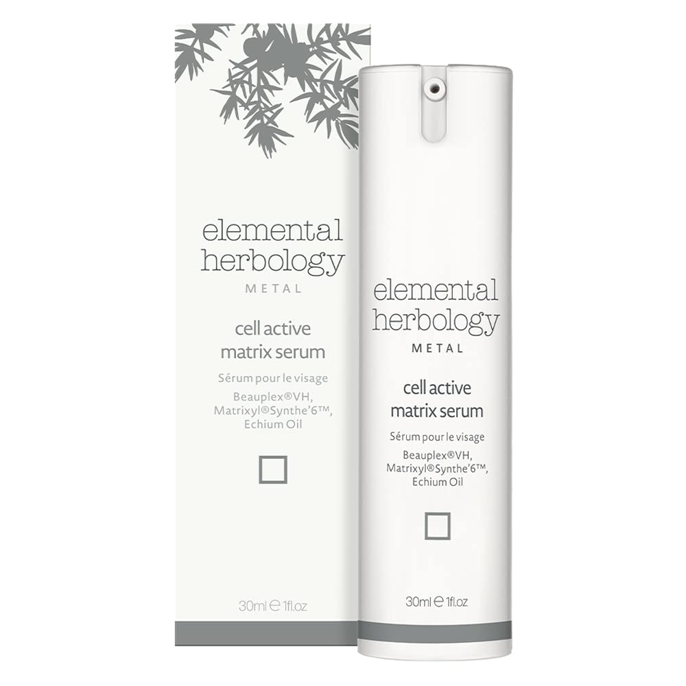 Elemental Herbology Cell Active Matrix Serum - 1 Fl Oz Anti-Aging Face Serum for Wrinkles & Skin Tone | Hydrating Facial Treatment for Daily Skincare Routine & Nighttime Use