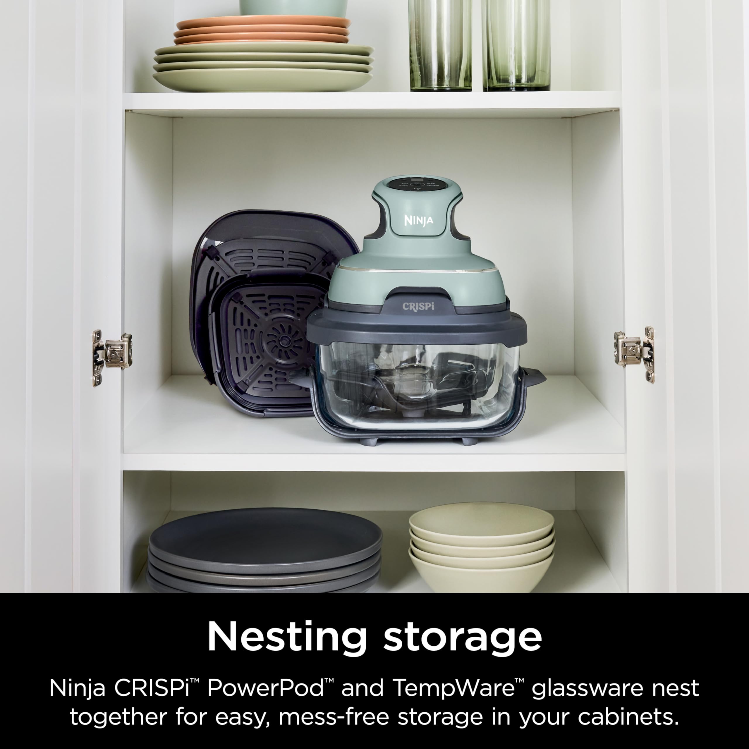 Ninja Crispi Air Fryer - 4QT & 6 Cup Glass Containers with Lids | Microwave, Freezer & Dishwasher Safe Non-Toxic Cooking System | Air Fry, Bake, Reheat | Perfect for Quick Meals, Meal Prep & Healthy Cooking at Home