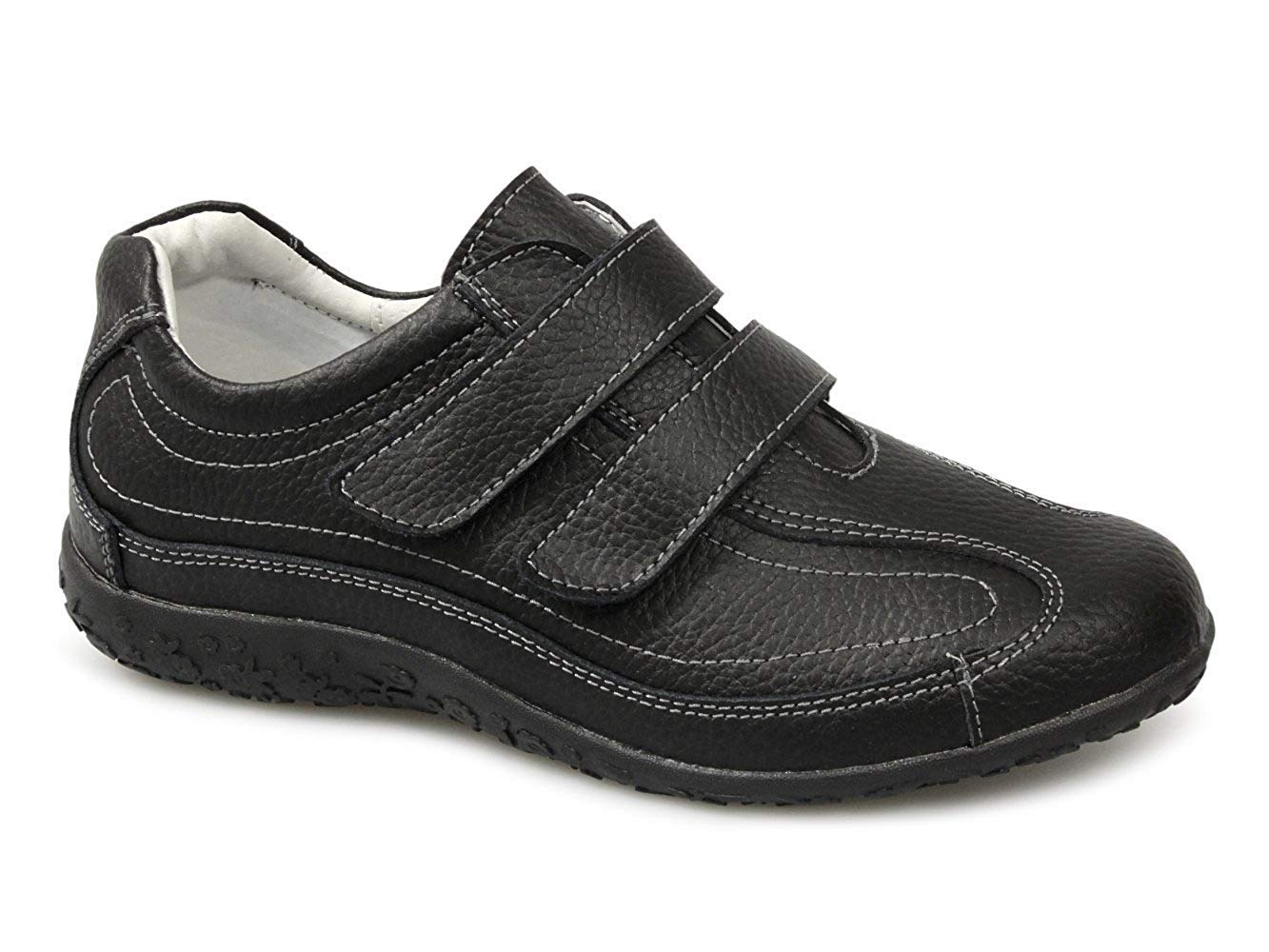 Boulevard - Extra Wide Comfortable Leather Velcro Strap Shoes for Women - Perfect for Walking, Travel & Everyday Wear