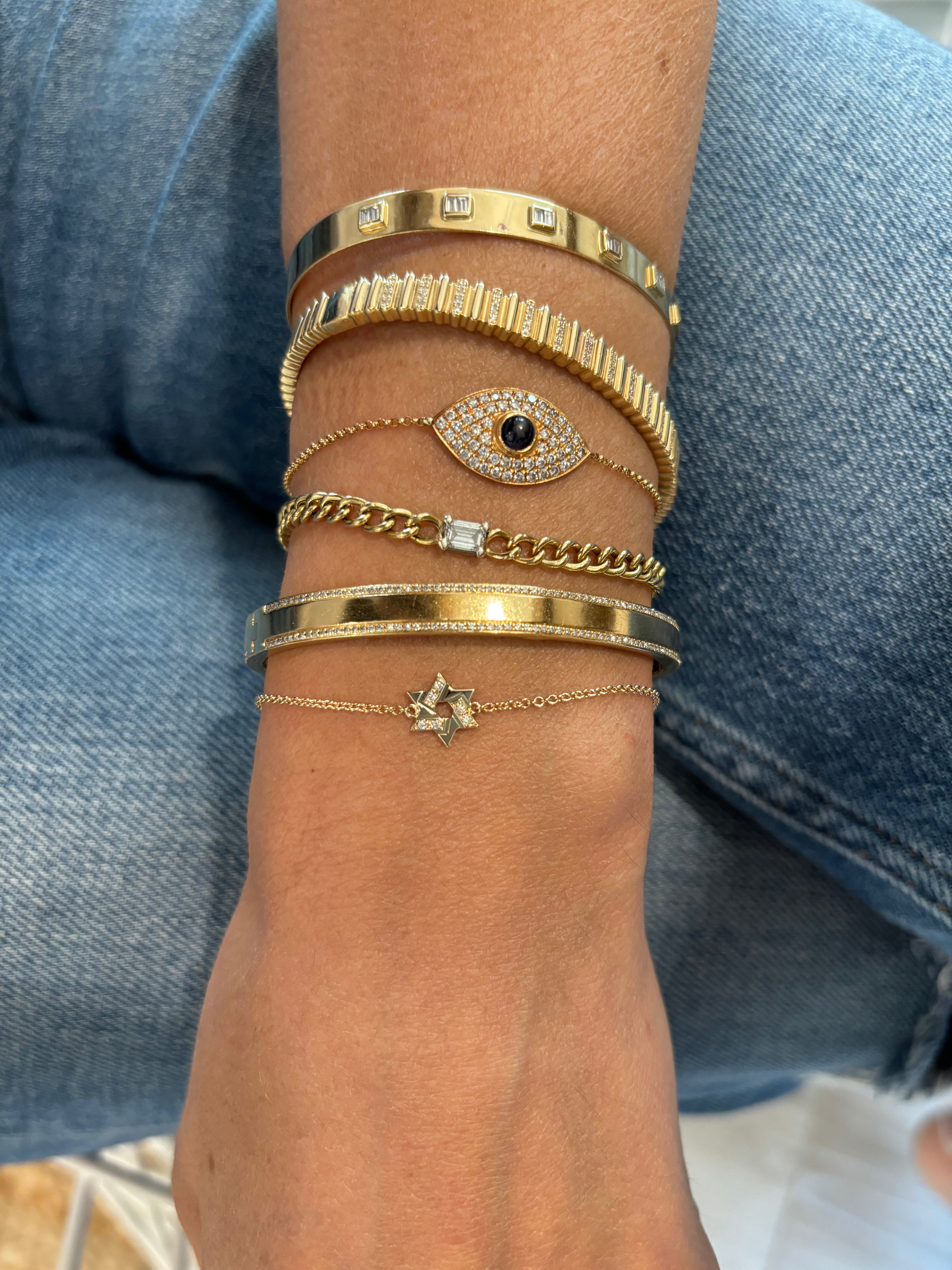 Jamie & Gold Jewish Star Bracelet - Elegant Sterling Silver Star of David Charm Bracelet for Women - Perfect for Hanukkah, Bat Mitzvah & Everyday Wear