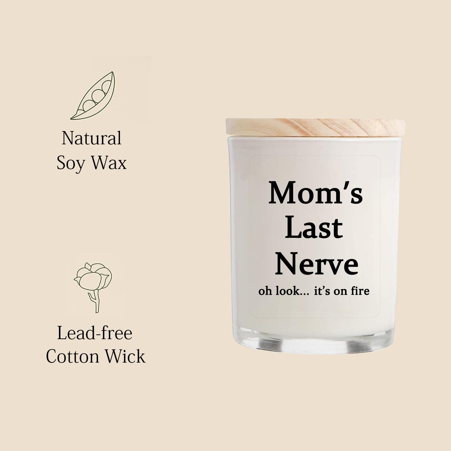 Vanilla Scented Candles (5.8oz) - Best Funny Gift for Mom from Daughter or Son - Perfect for Birthday, Mother's Day, Thanksgiving & Christmas - Relaxing Home Decor & Romantic Ambiance Candle