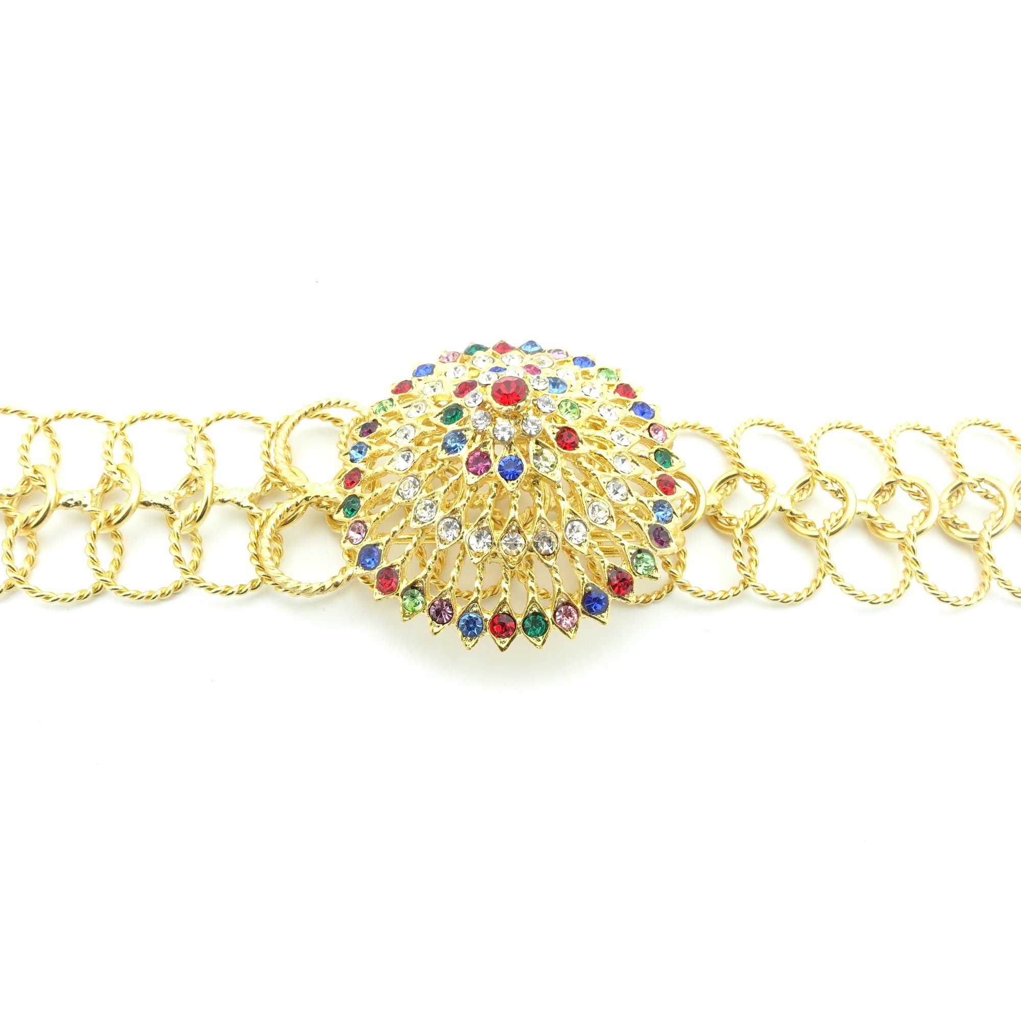 Thai Gold Plated Crystal Kids Costume Belt 21