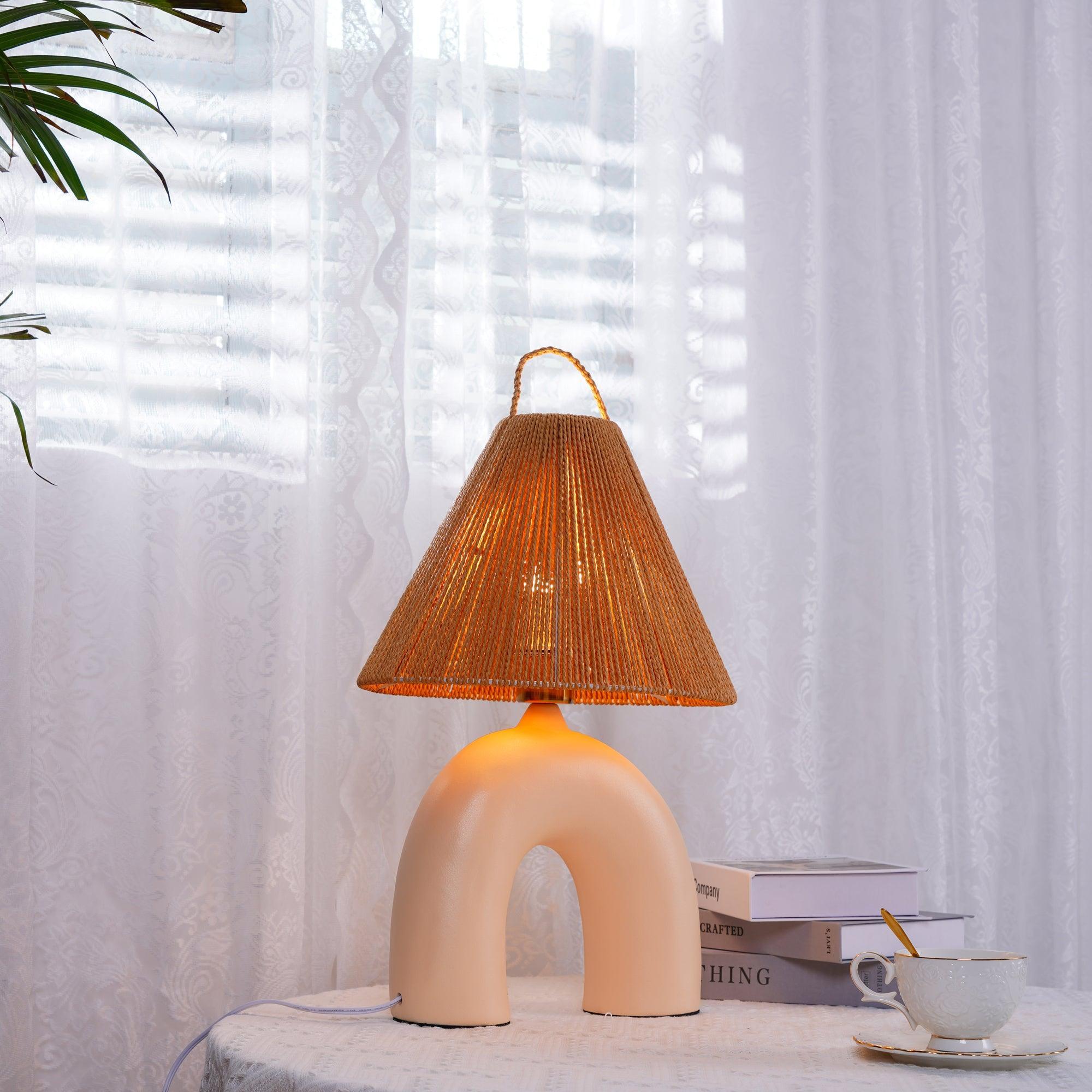Modern Arched Table Lamp - Adjustable LED Desk Light for Bedroom, Living Room & Office - Warm White & Cool White Dimmable Lighting for Reading, Working & Decor
