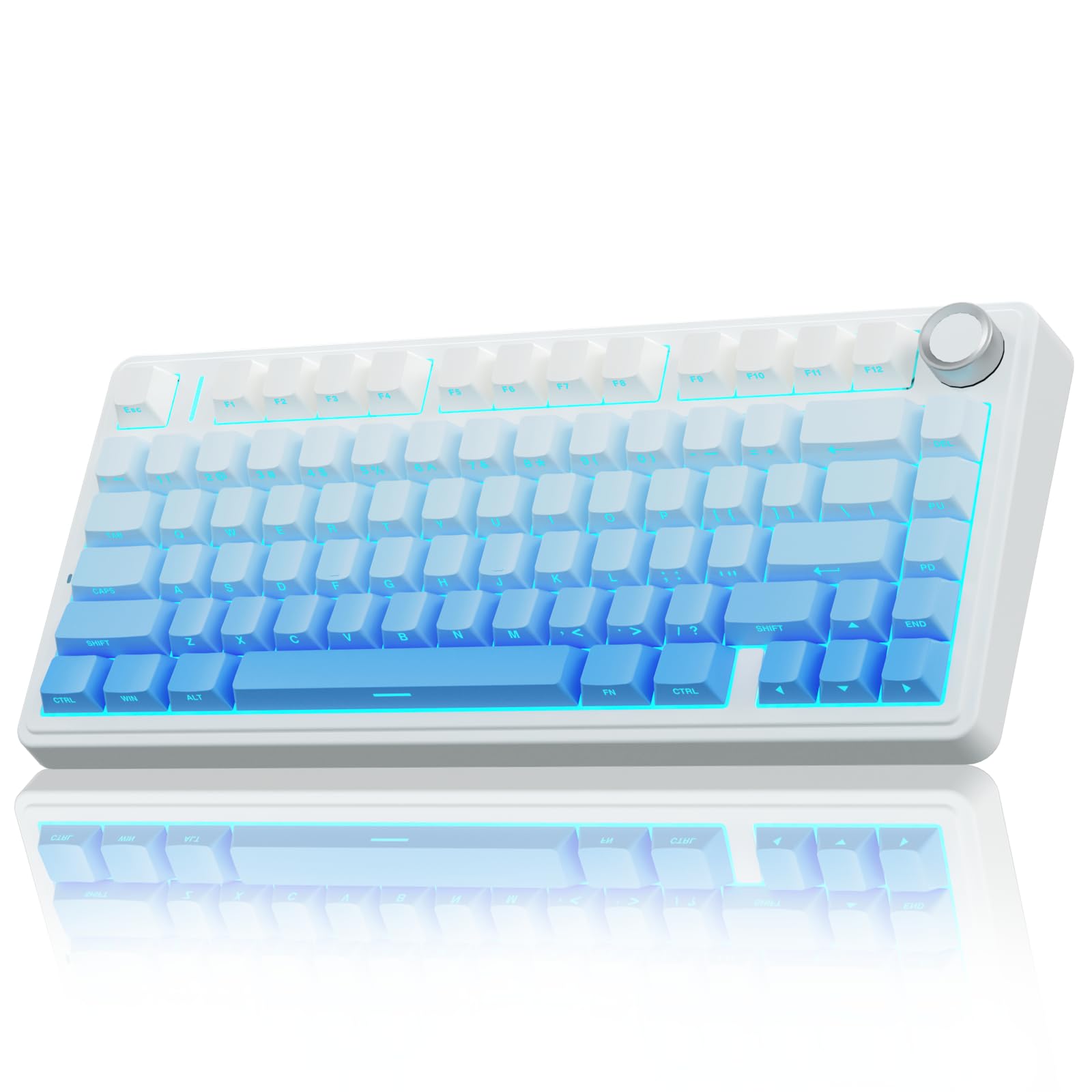 AULA F75 Wireless Mechanical Keyboard, 75% RGB Backlit, Hot Swappable for Gaming (Blue)