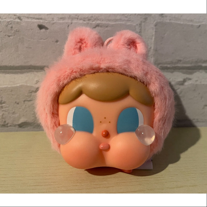 Crybaby Cring Blob Vinyl Face Plush Pendant - Bunny Red Kawaii Keychain for Backpacks, Purses & Gifts | Cute Anime-Inspired Accessory for Teens & Collectors