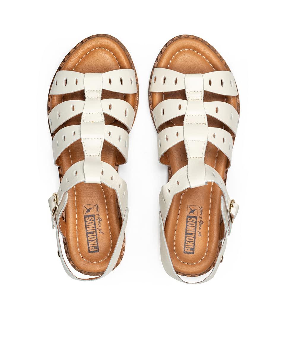 PIKOLINOS Women's Leather Flat Sandals - Comfortable Algar Style for Casual Wear, Beach & Summer Outfits