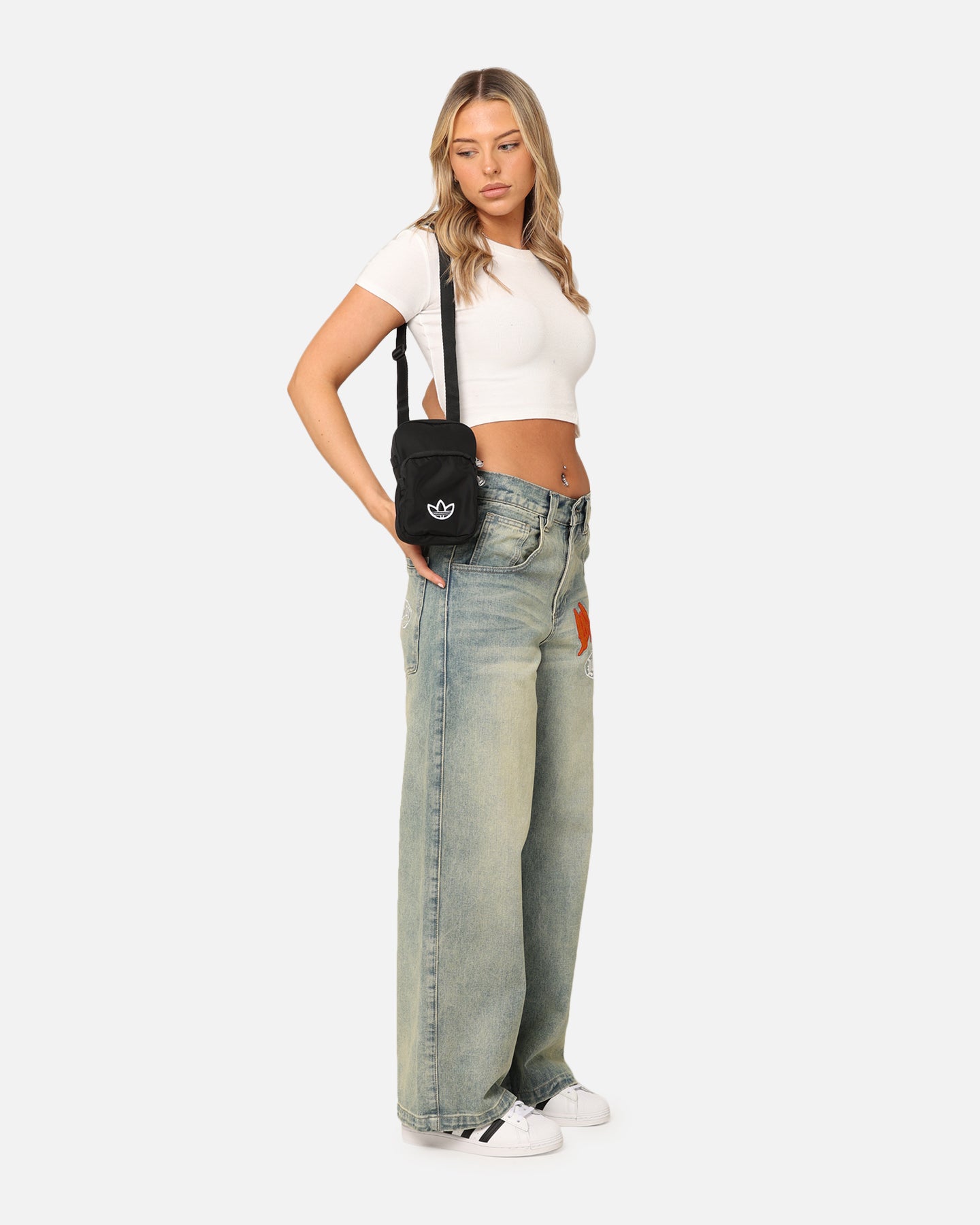 Adidas Premium Essentials Festival Bag - Black Crossbody Bag for Women & Men, Perfect for Concerts, Travel & Everyday Use