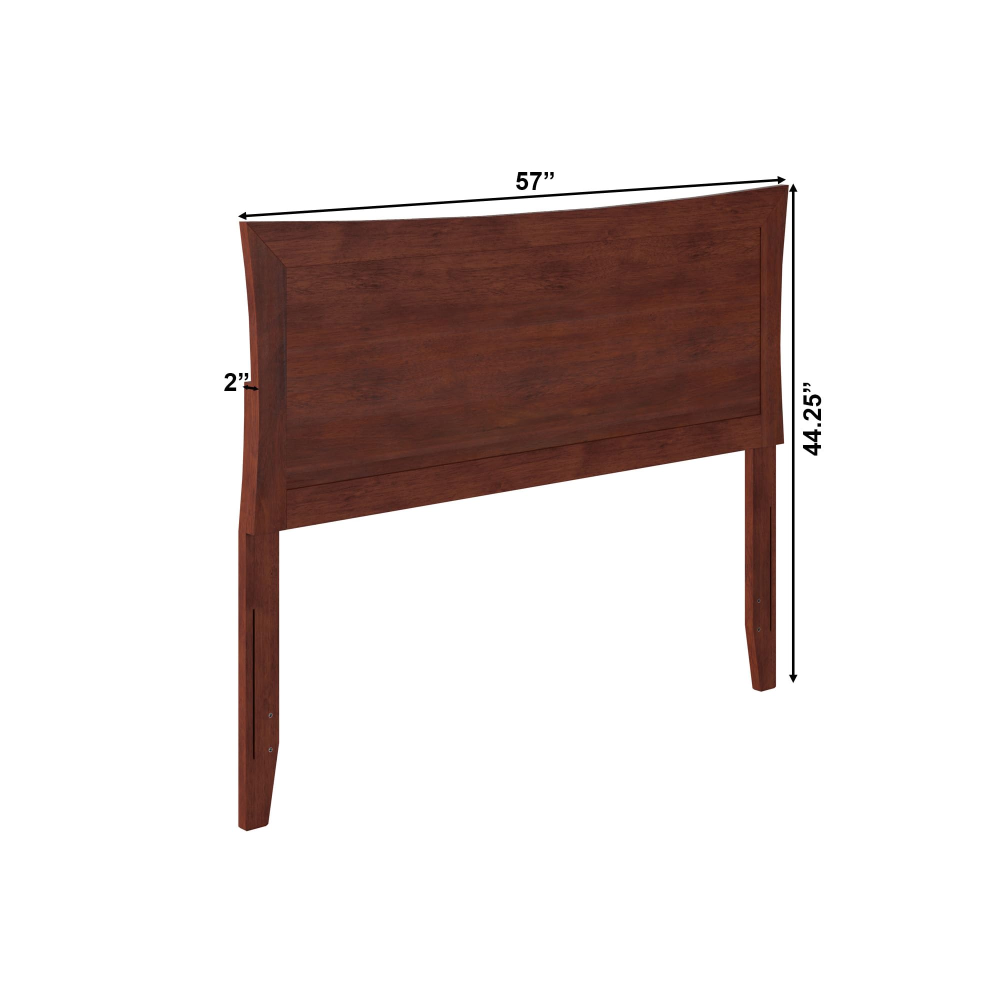 AFI Metro Full Size Headboard with Built-in USB Charger - Walnut Finish for Modern Bedroom Decor | Perfect for Apartment, Dorm & Guest Room Setup