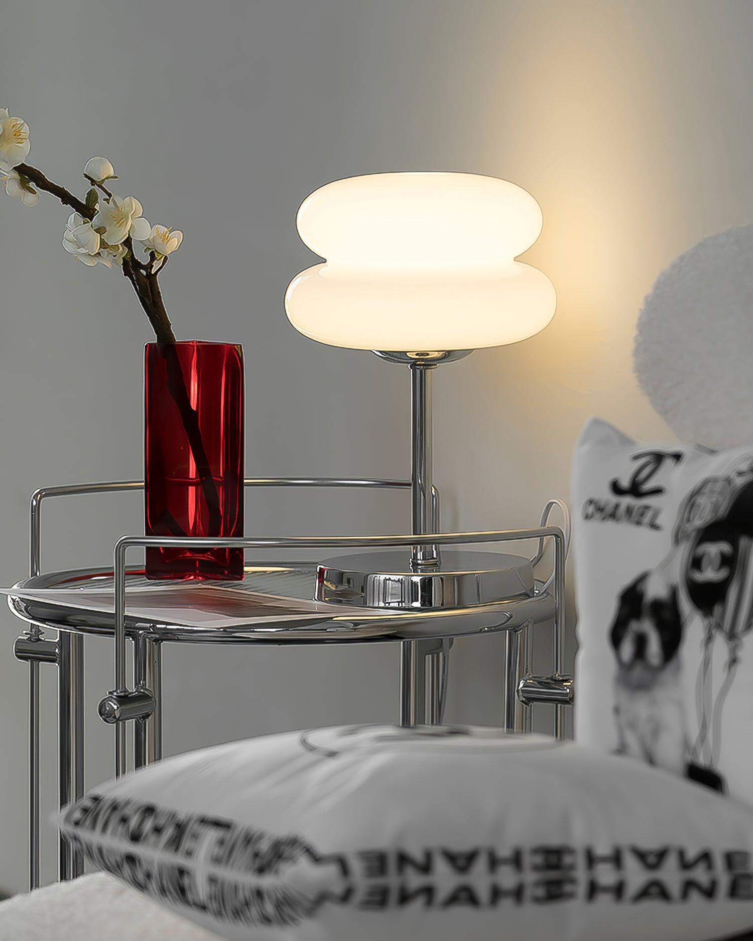 Saturn Glide Modern Glass Table Lamp - Elegant Bedside & Living Room Lighting for Home & Office Decor