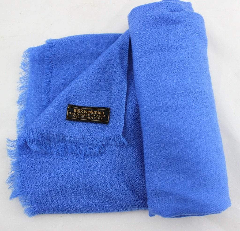 100% Authentic Pashmina Shawl - Premium Soft Cashmere Wrap in Lake Blue | Perfect for Winter Fashion, Evening Events & Gift Giving
