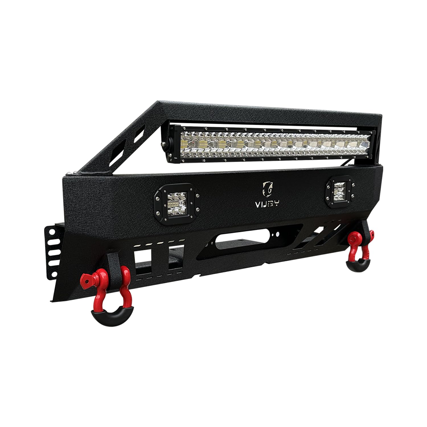 **2010-2023 Toyota 4Runner Steel Front Bumper with Winch Plate & Light Mounts (Black Texture) - Heavy Duty Off-Road Protection for Adventure & Trail Riding**    *(Excludes 2010-2013 SR5 Models)*