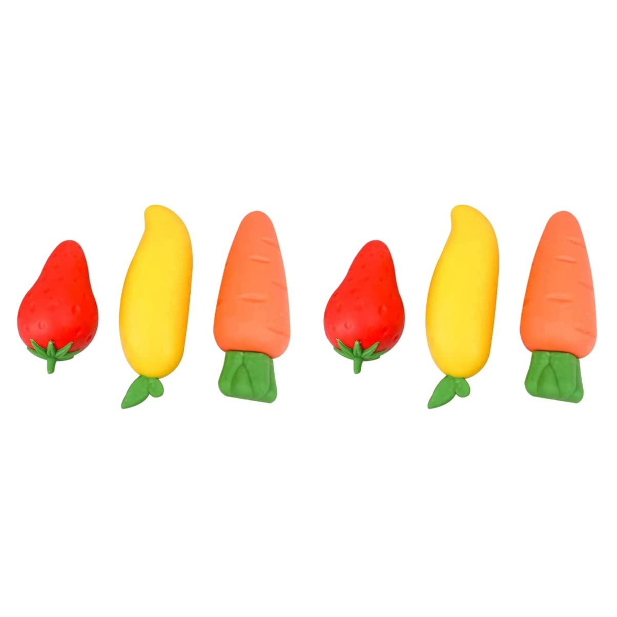 NUOBESTY 6-Piece Cute Fruit Cartoon Eraser Set for Kids - Bulk Pencils & Fun Erasers for School, Art, and Classroom Supplies - Perfect for Back to School, Homework, and Creative Learning Activities