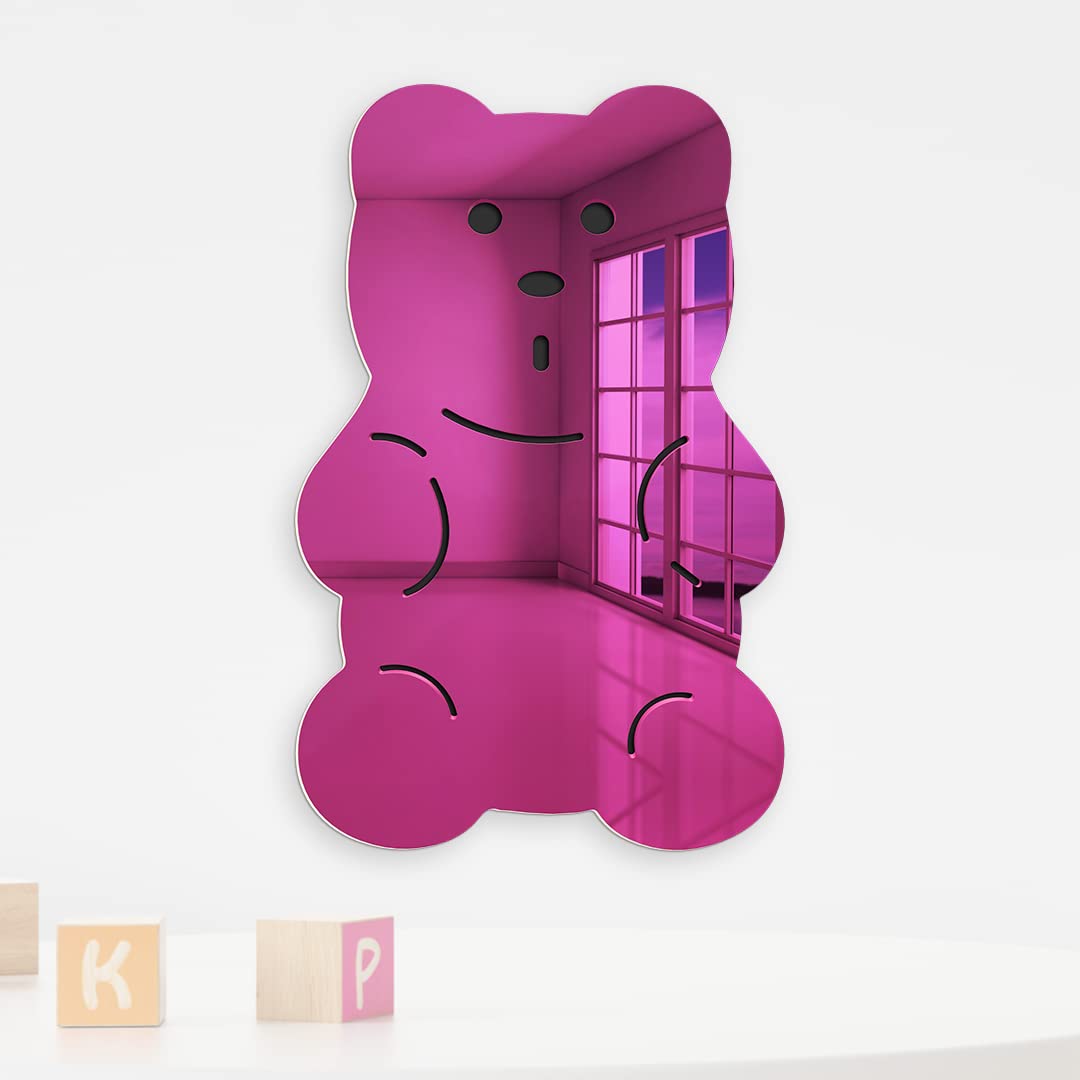 4ArtWorks - 16x25 Inch Acrylic Gummy Bear Wall Mirror | Colorful Candy-Themed Nursery Decor | Kids Room Wall Art | Playroom & Bedroom Decorative Mirror for Sweet & Fun Interior Design