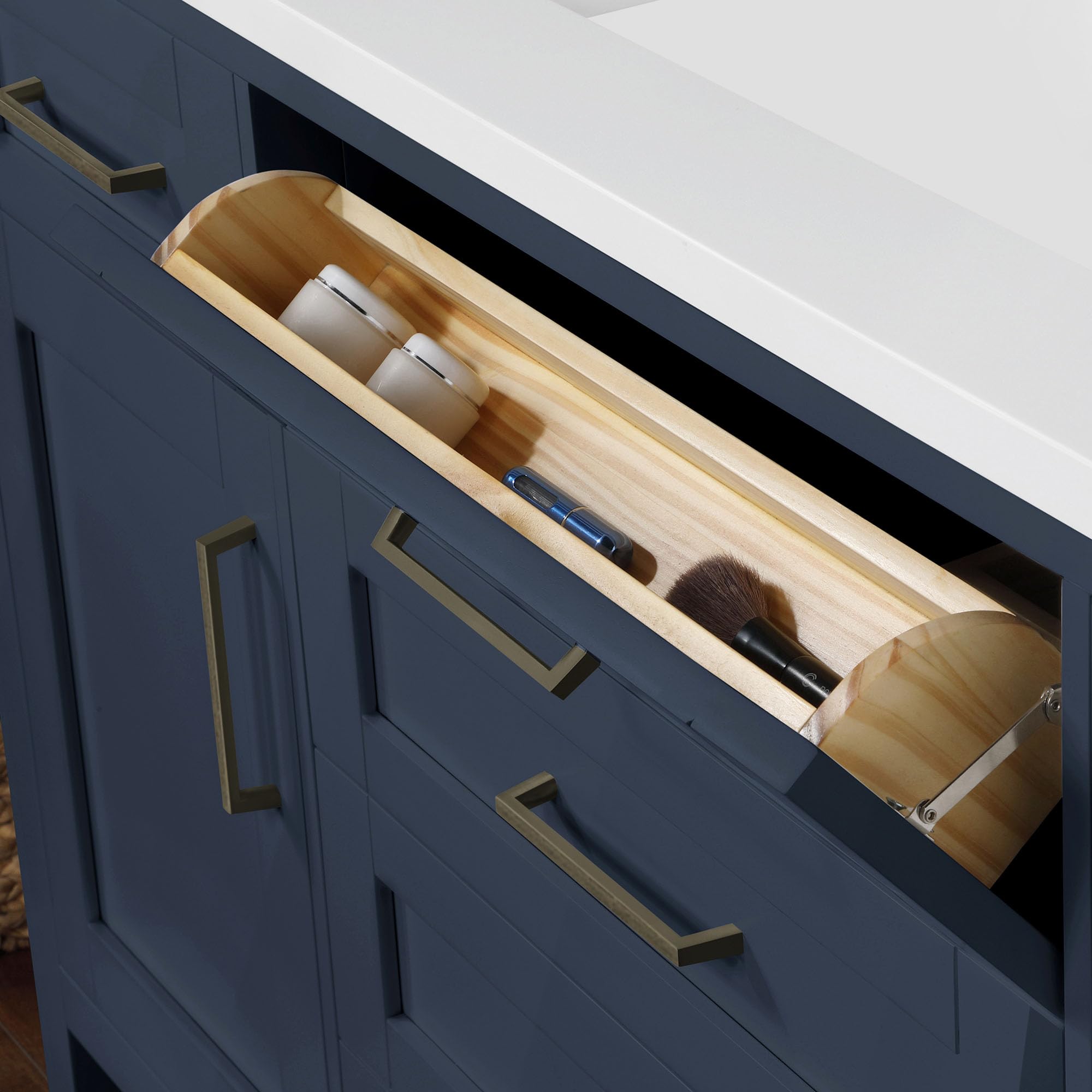 OVE Decors Tahoe II 60-Inch Single Basin Bathroom Vanity in Midnight Blue - Modern Bathroom Storage Solution for Small Spaces